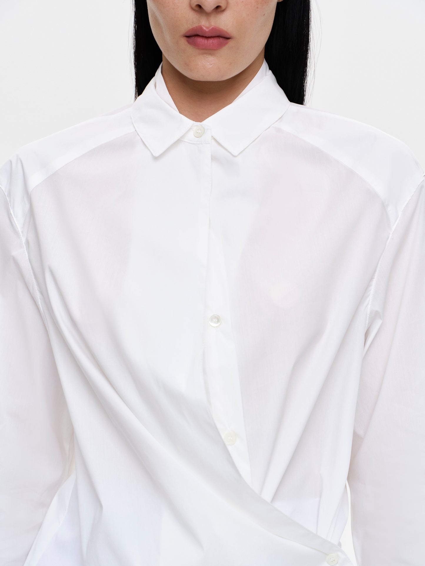 Twisted Button Shirt, White