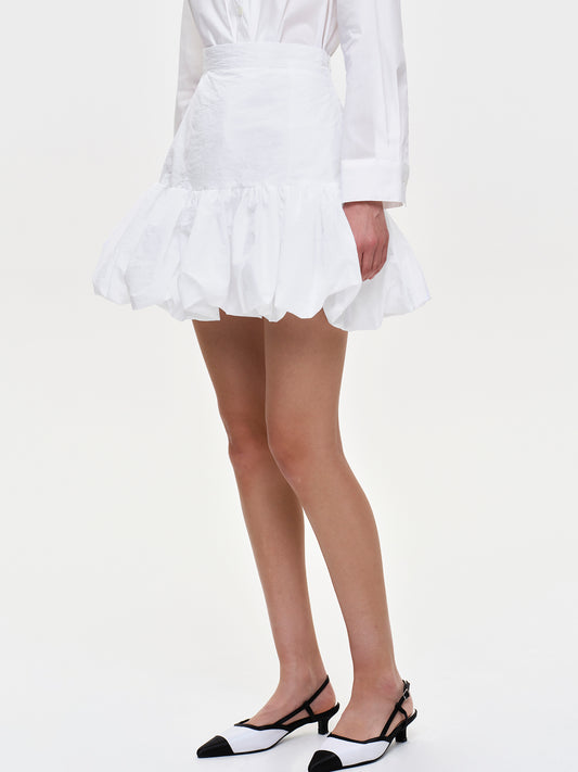 Ruffled Miniskirt, Optic White