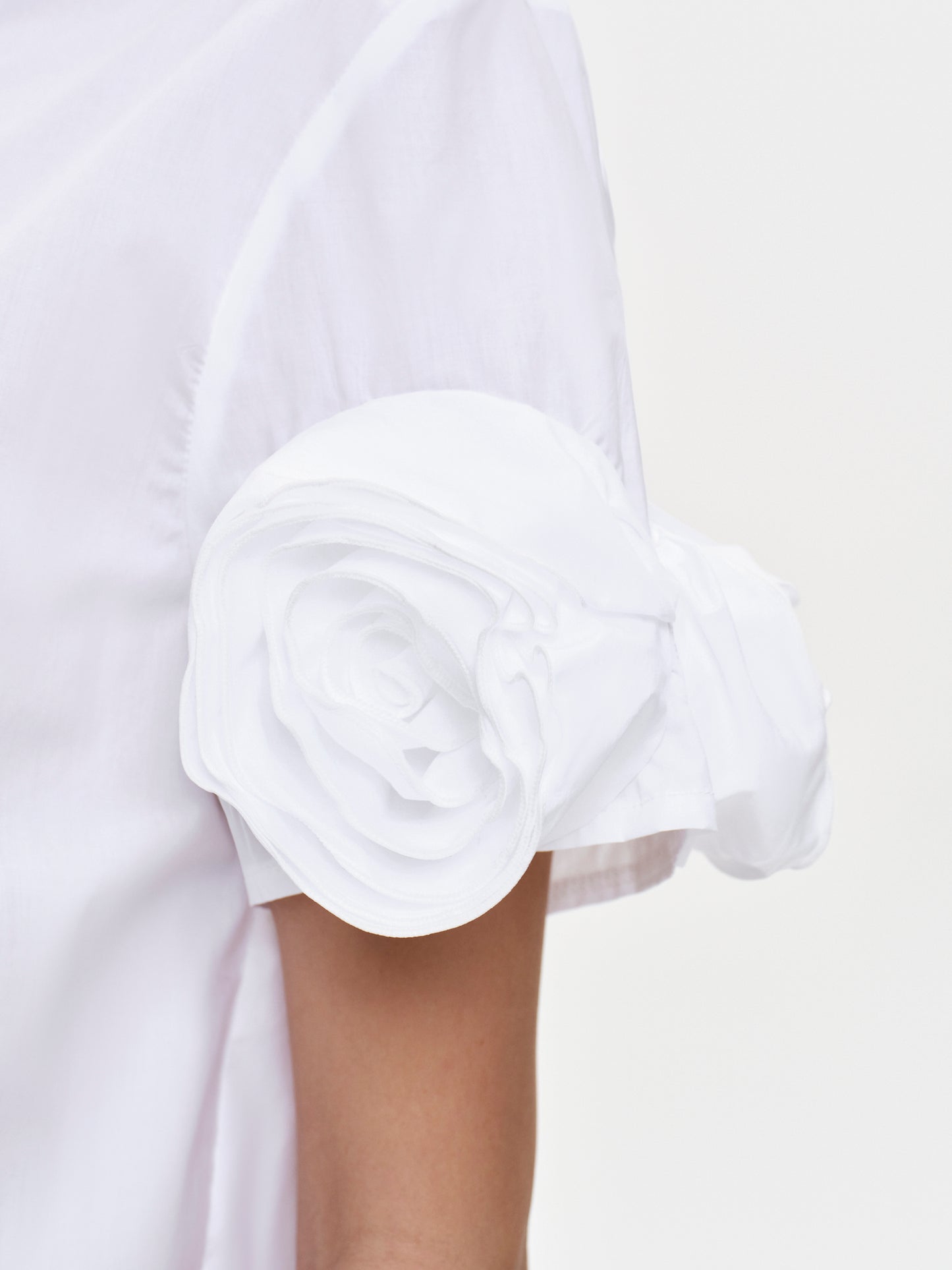 Applique Poplin Shirt, White