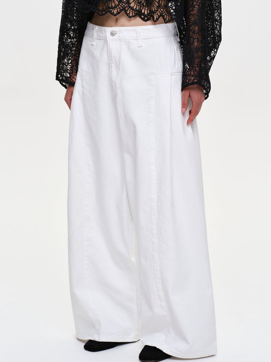 (Pre-order) Double Side Oversized Jeans, White