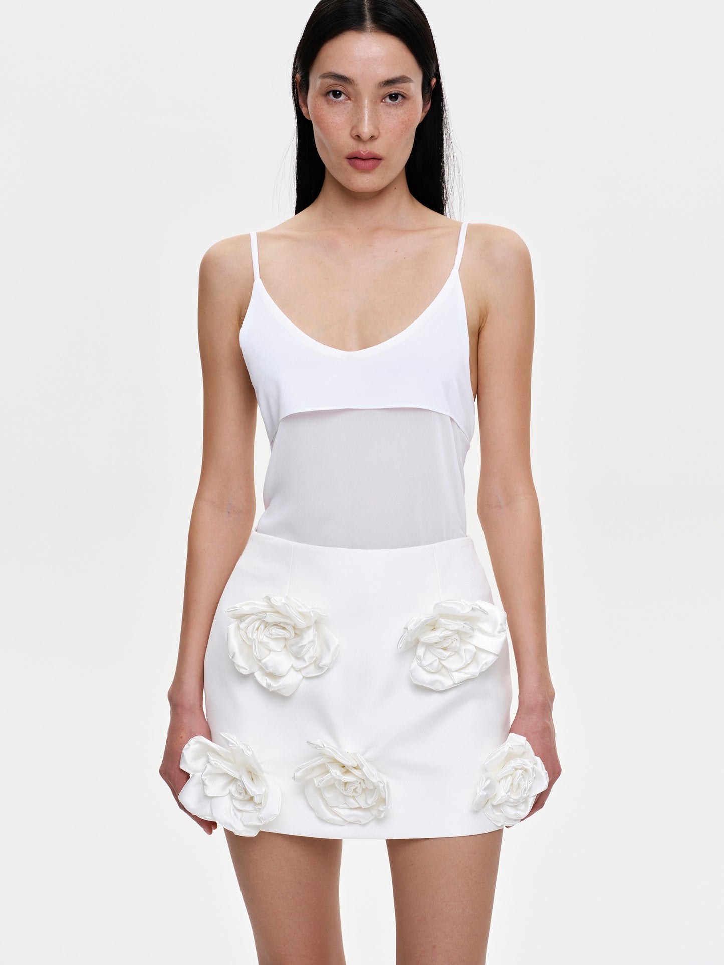 Semi-Sheer Minidress, White