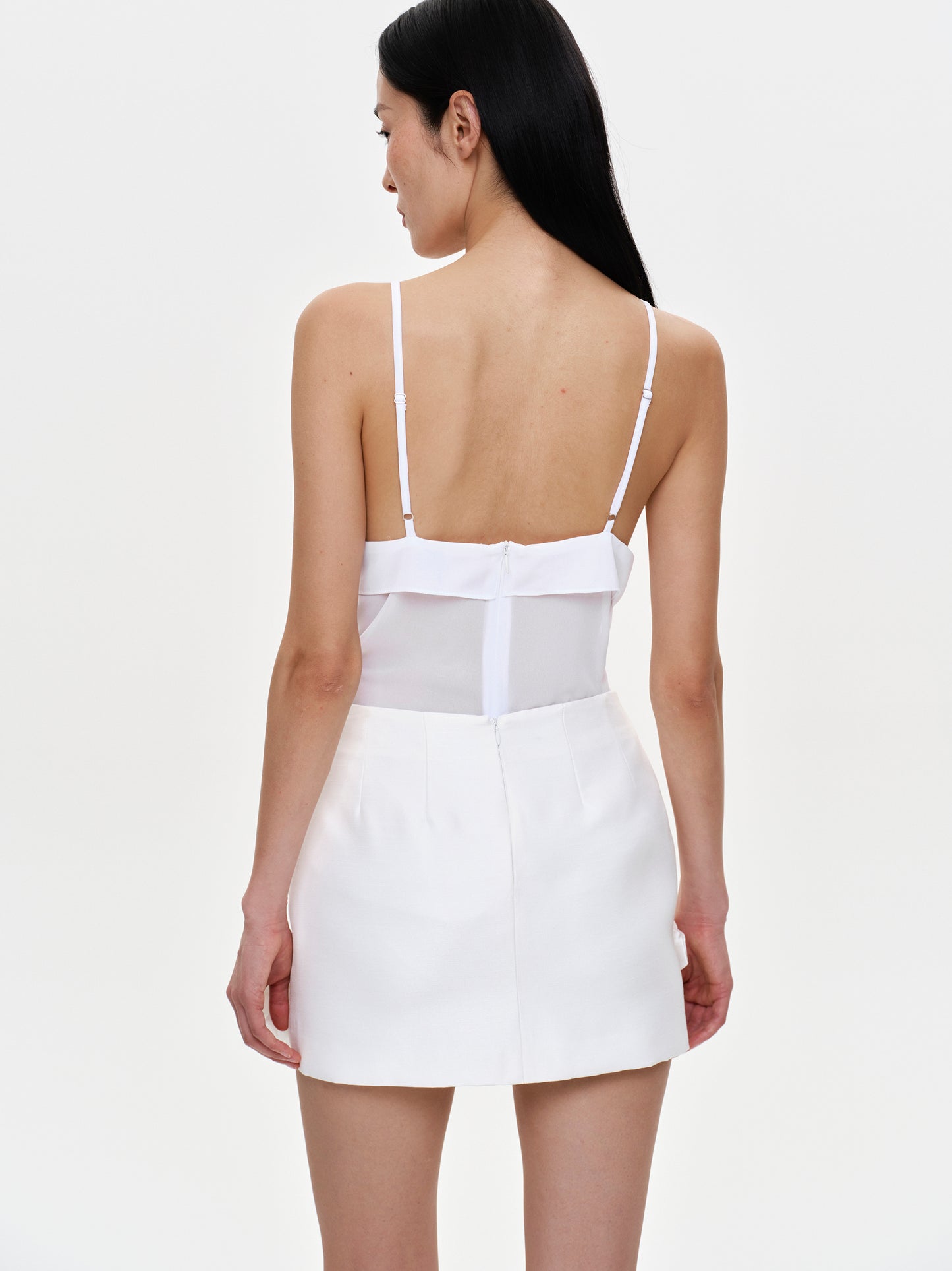 Semi-Sheer Minidress, White