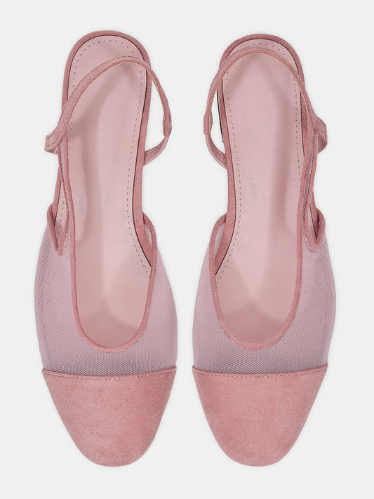 Slingback Tulle Sandals, Pink