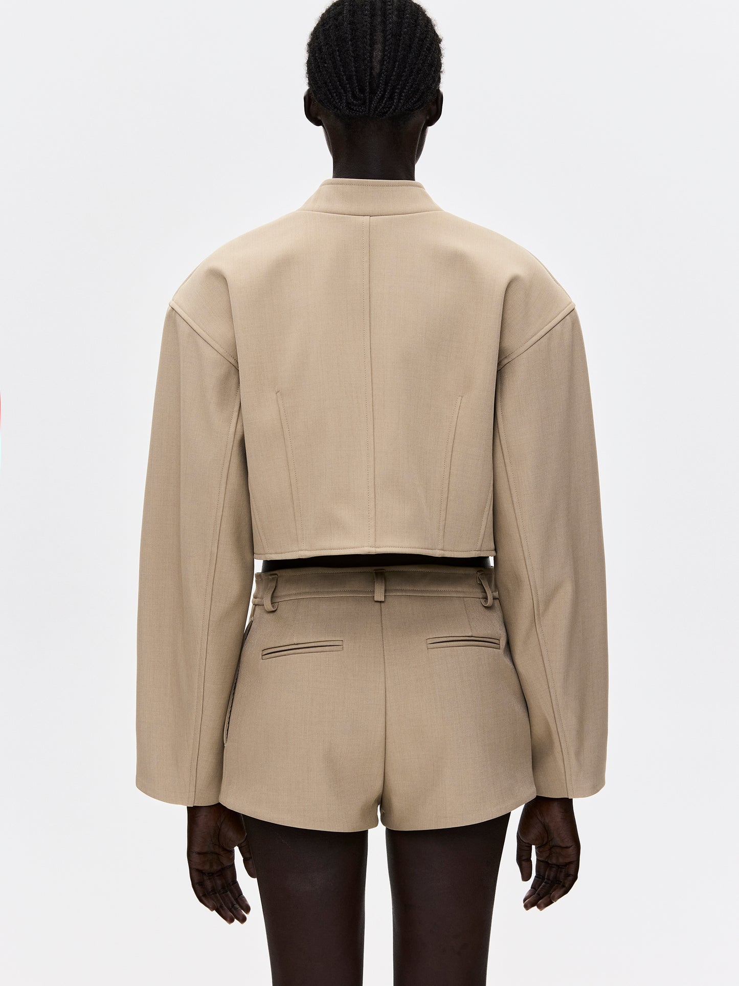 Cropped Jacket, Beige