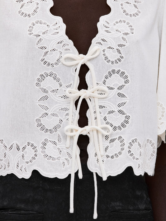 Broderie Anglaise Blouse, Ivory