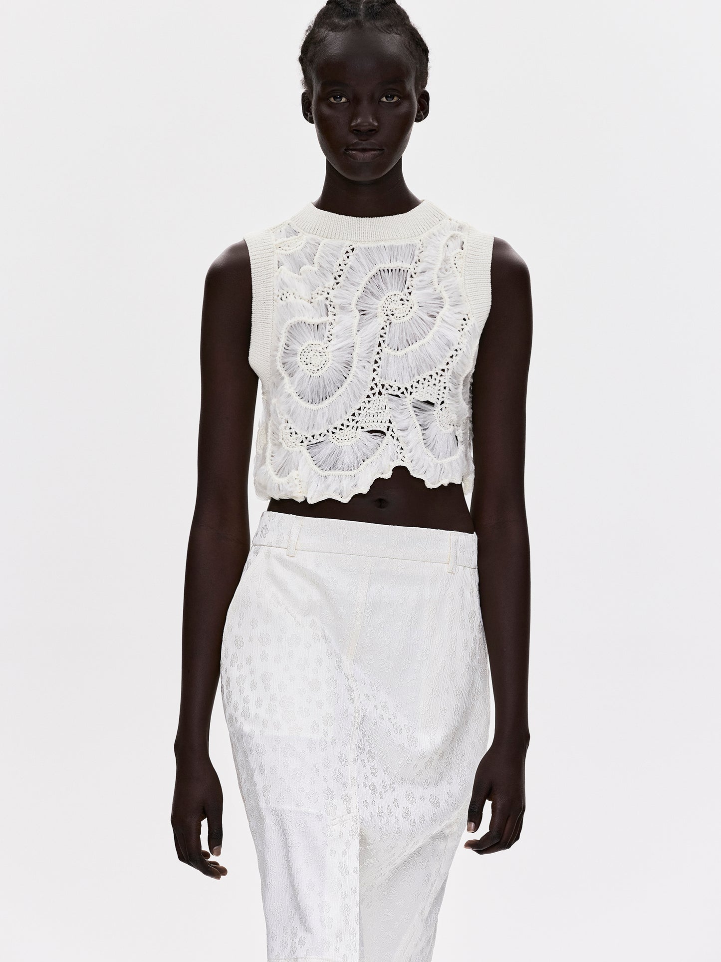 Macrame Lace Applique Top, Ivory – SourceUnknown