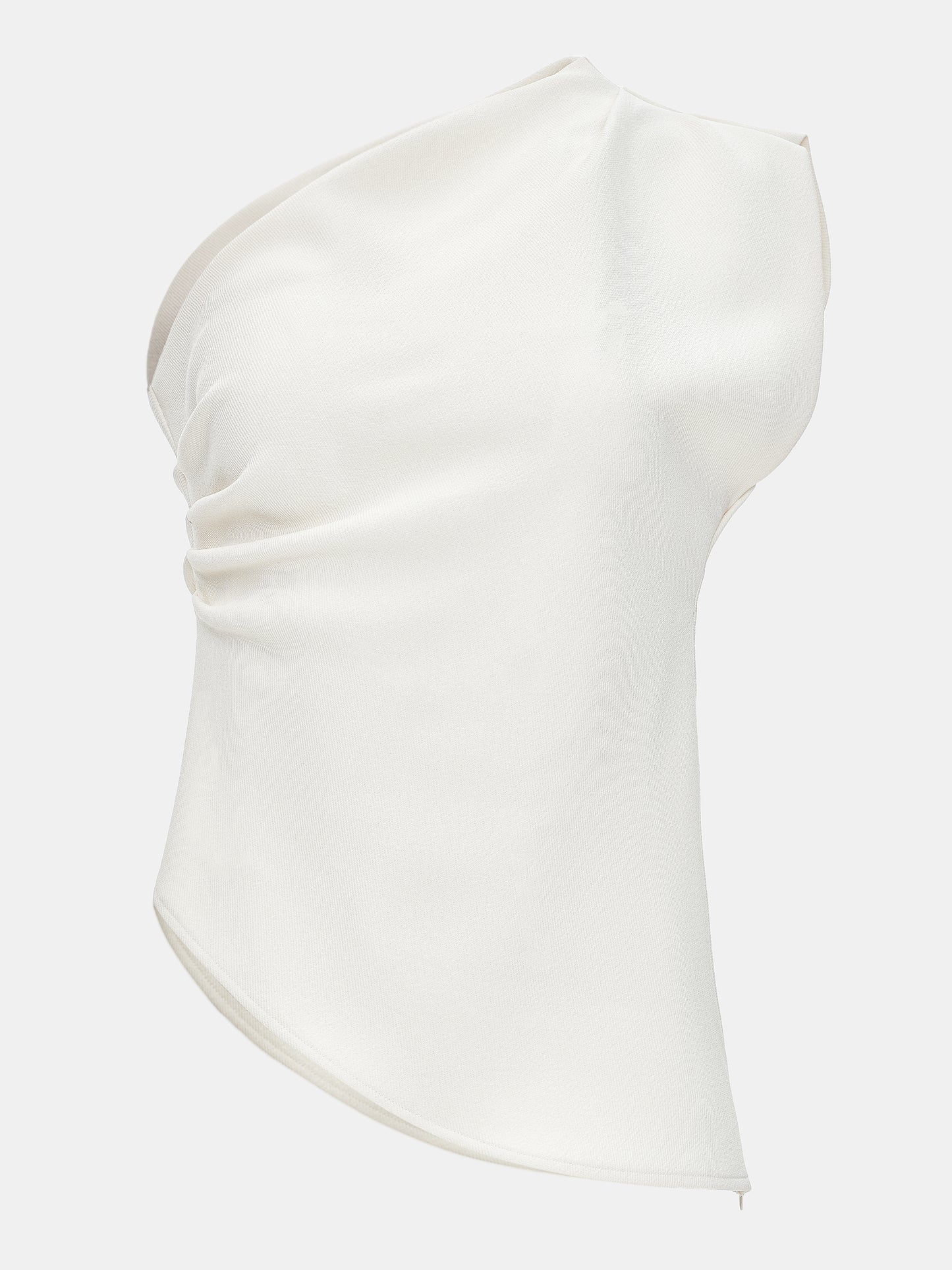 Ruched One Shoulder Top, Cream