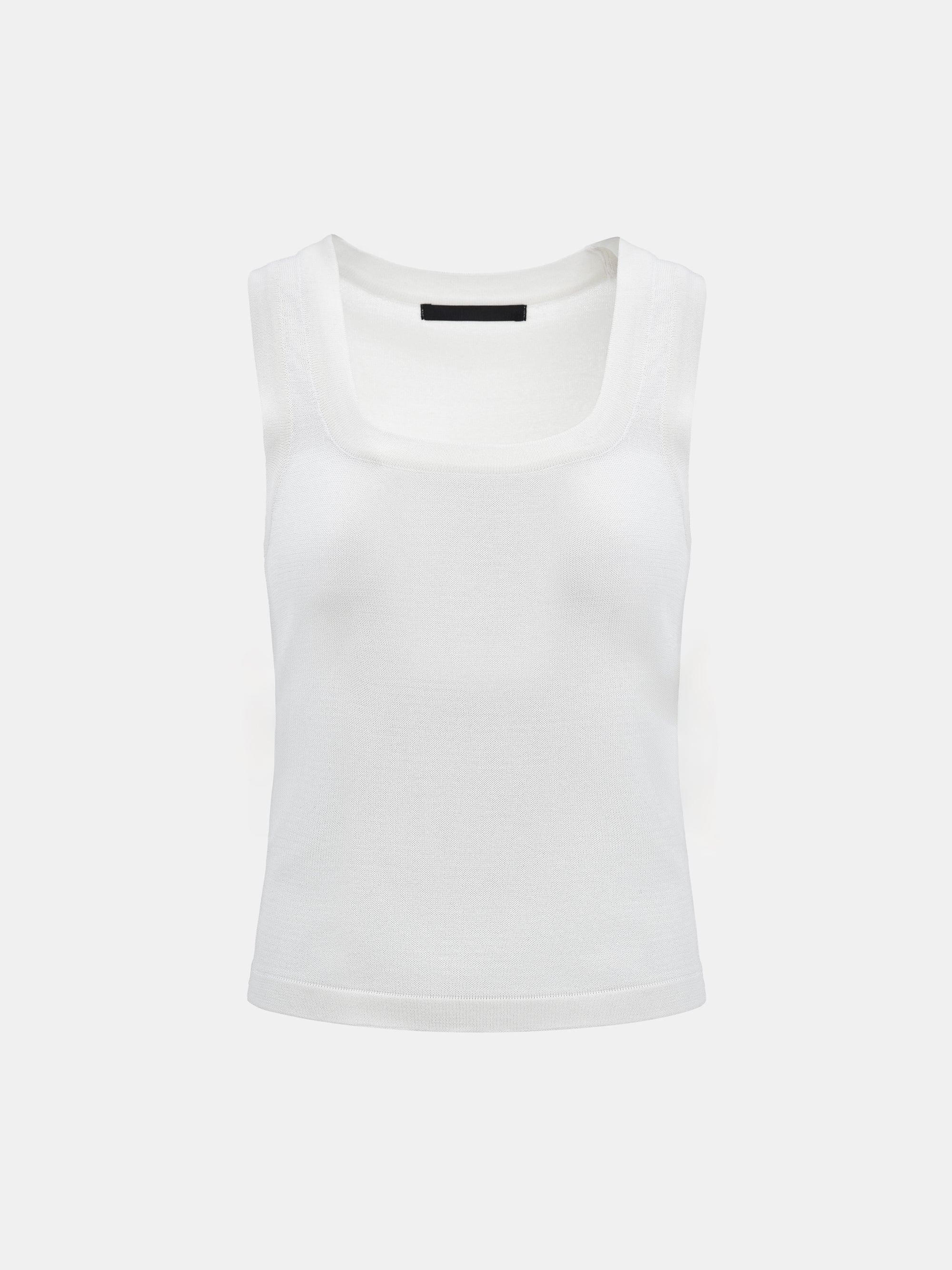 Rib-Knit Tank Top, White