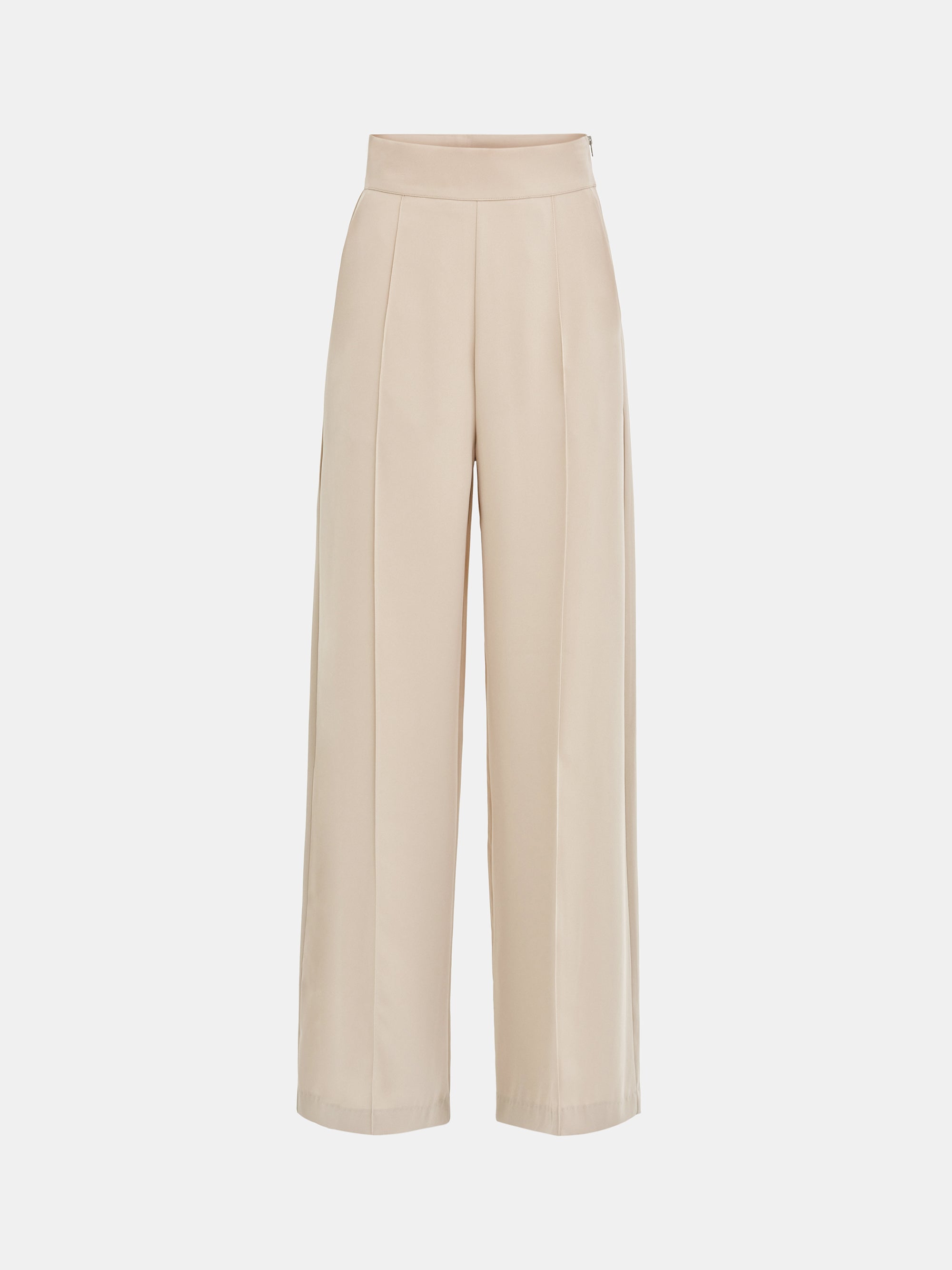 High-Waisted Crepe Pants, Mushroom
