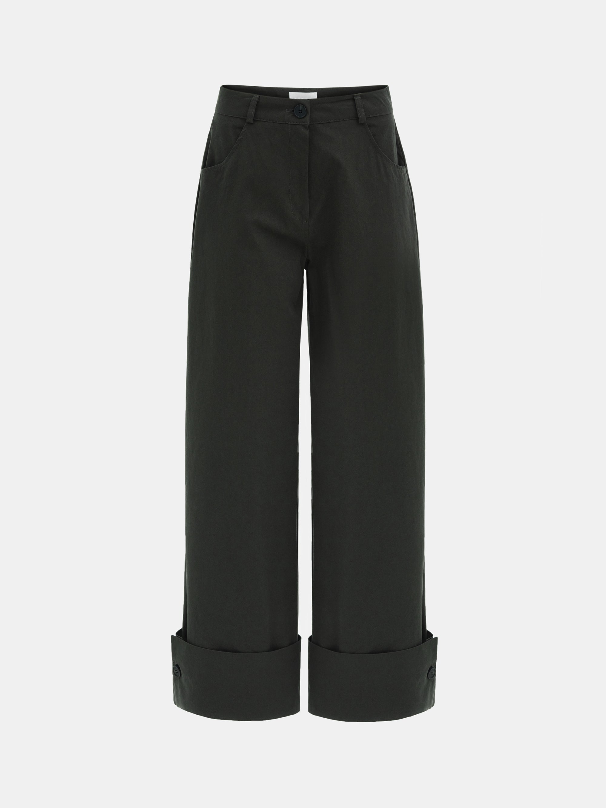 Cuffed Wide-Leg Trousers, Sacramento