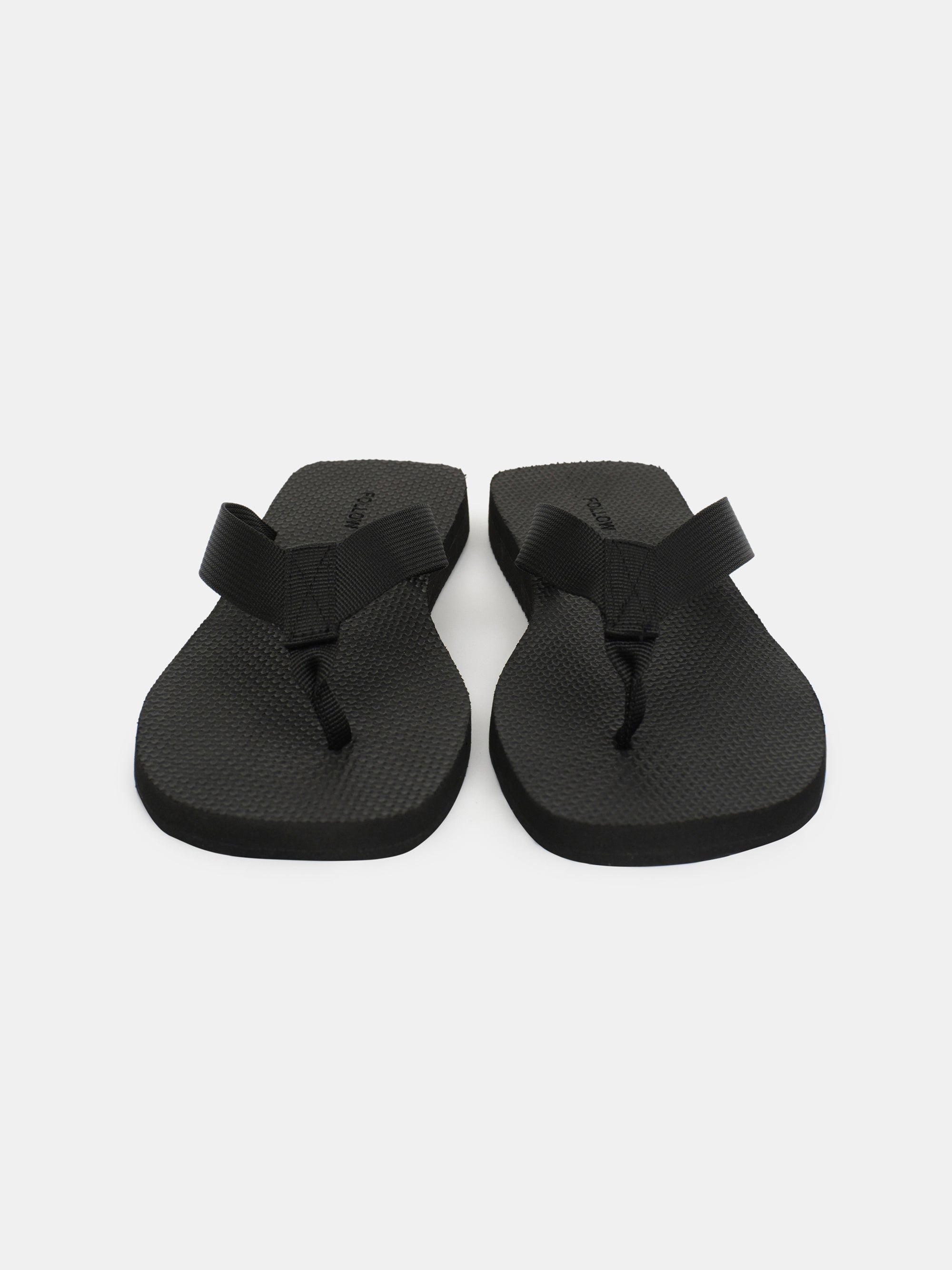 Woven Strap Flip-Flops, Black