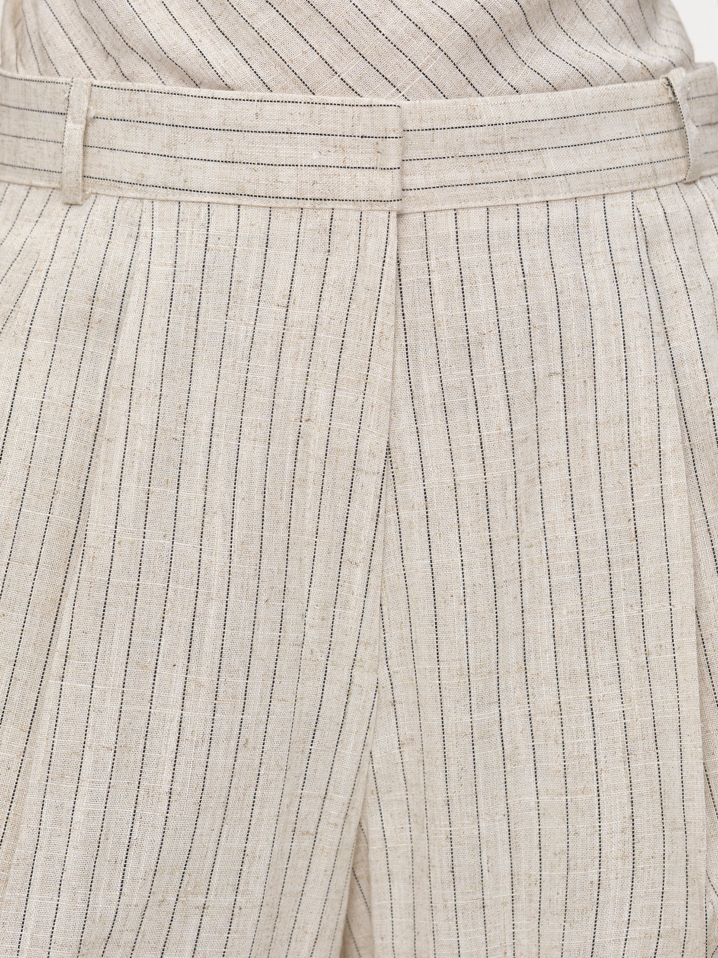 Paolore Linen Trousers, Beige Stripe