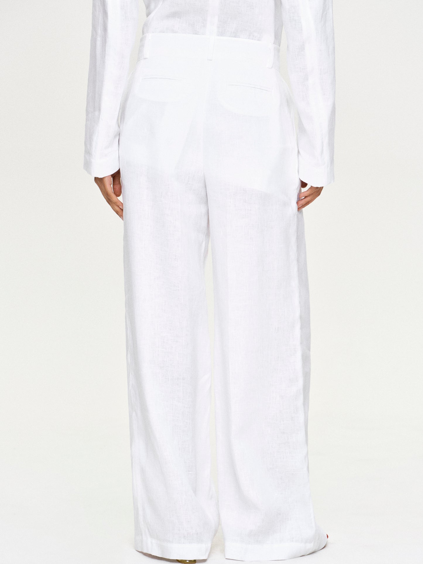(Pre-order) Wide-Leg Linen Trousers, White