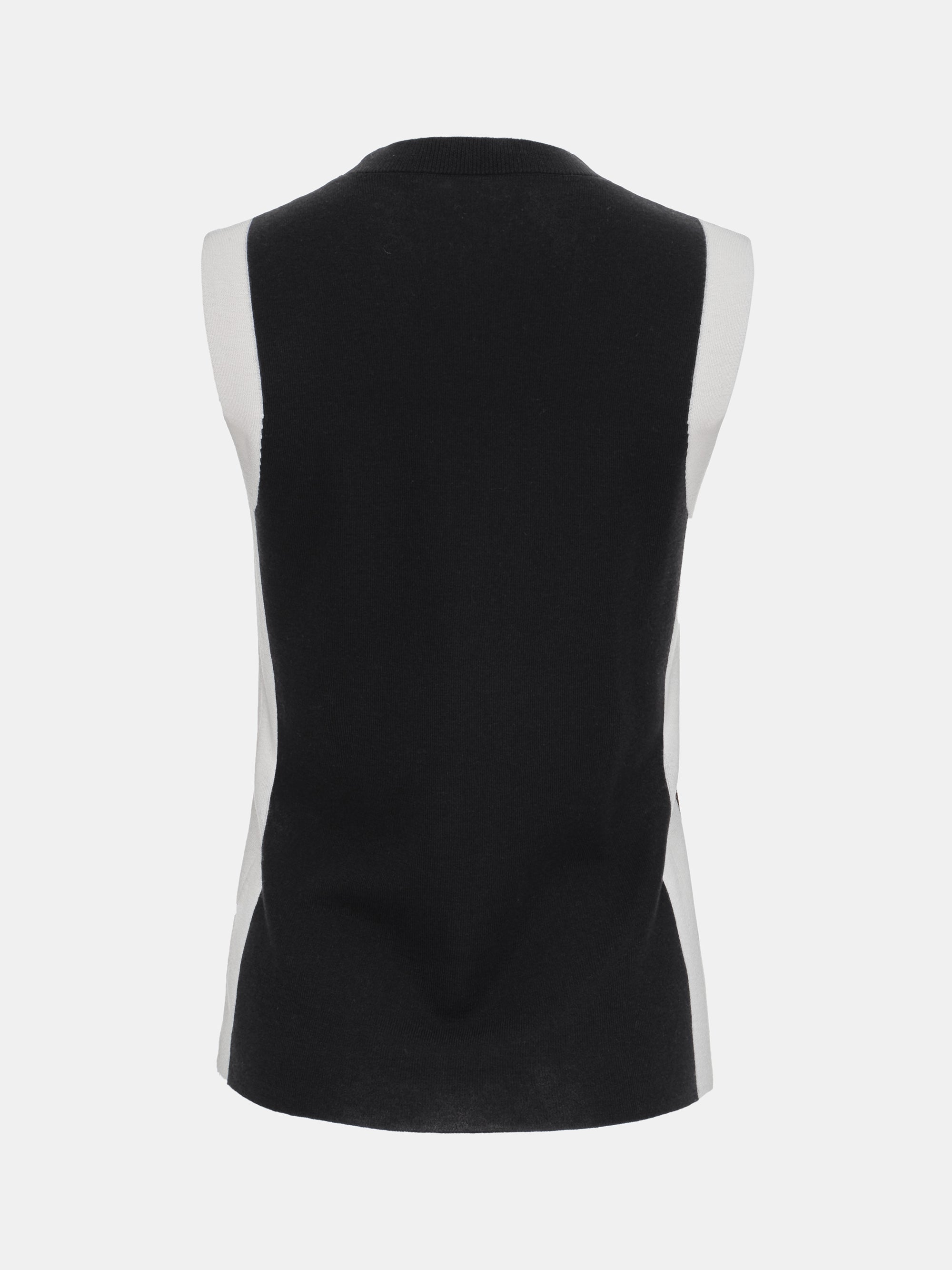 Contrast Sleeveless Knit, Black
