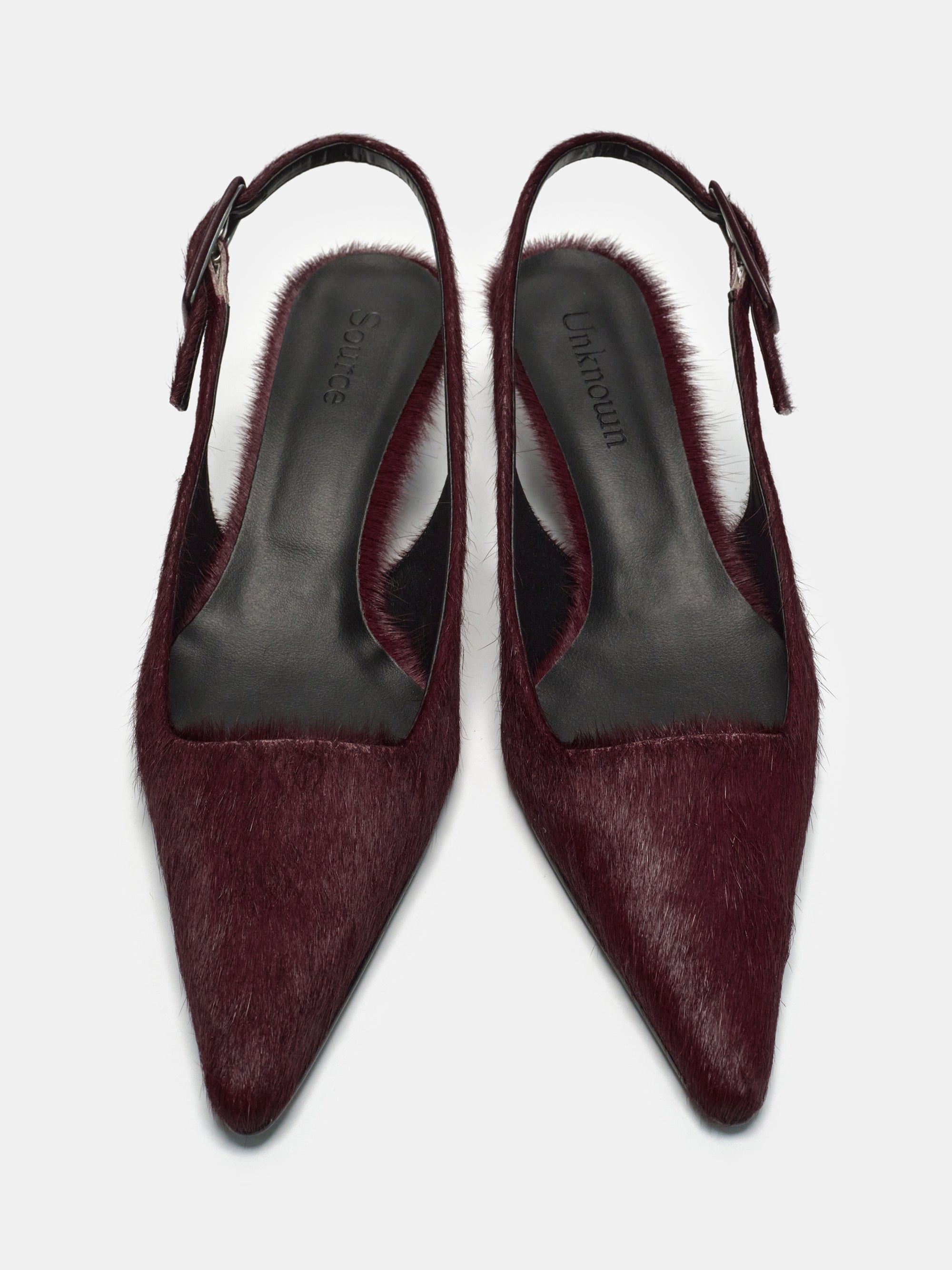 Nomie Cow-Hair Slingback, Wine