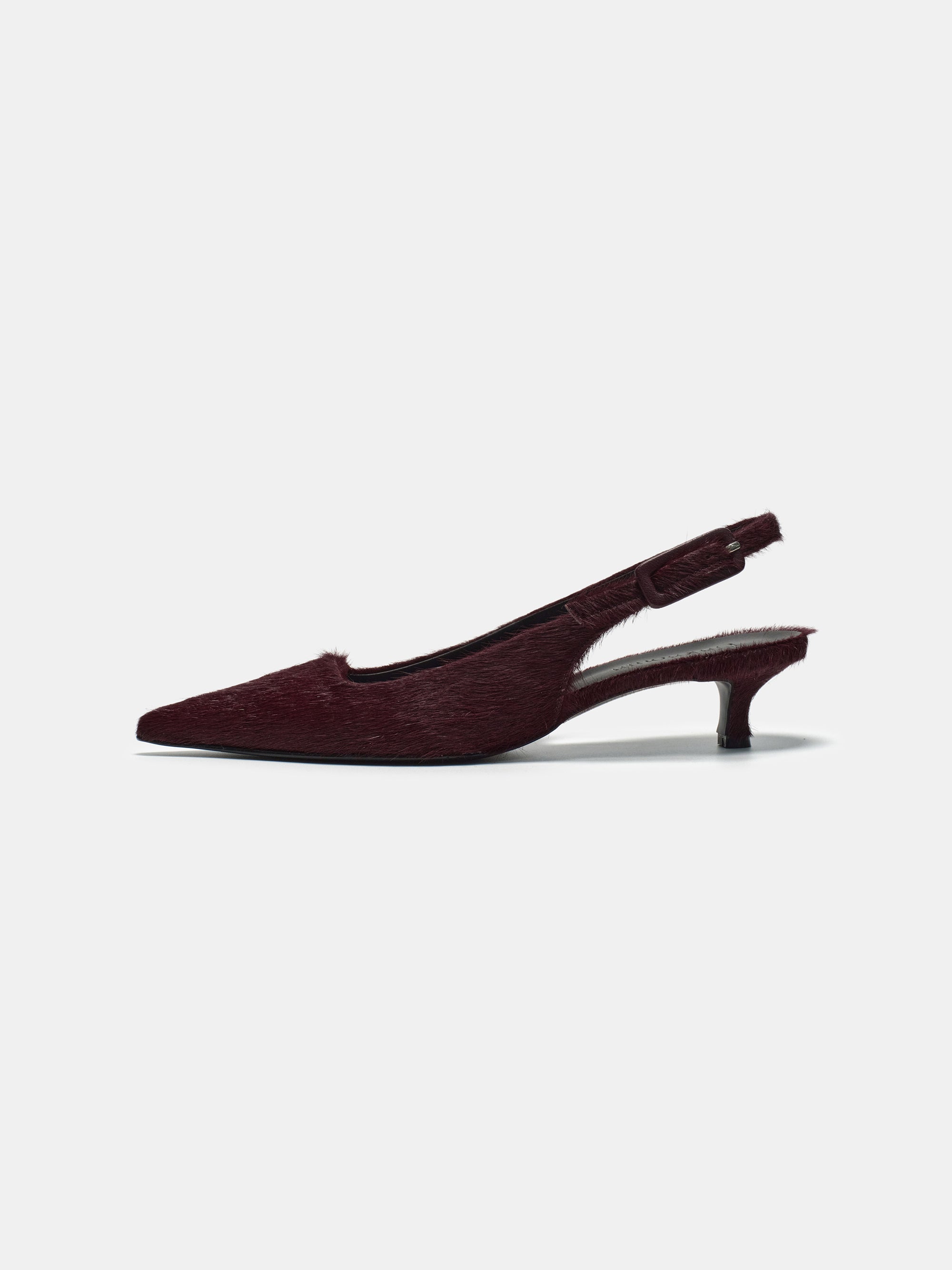 Nomie Cow-Hair Slingback, Wine