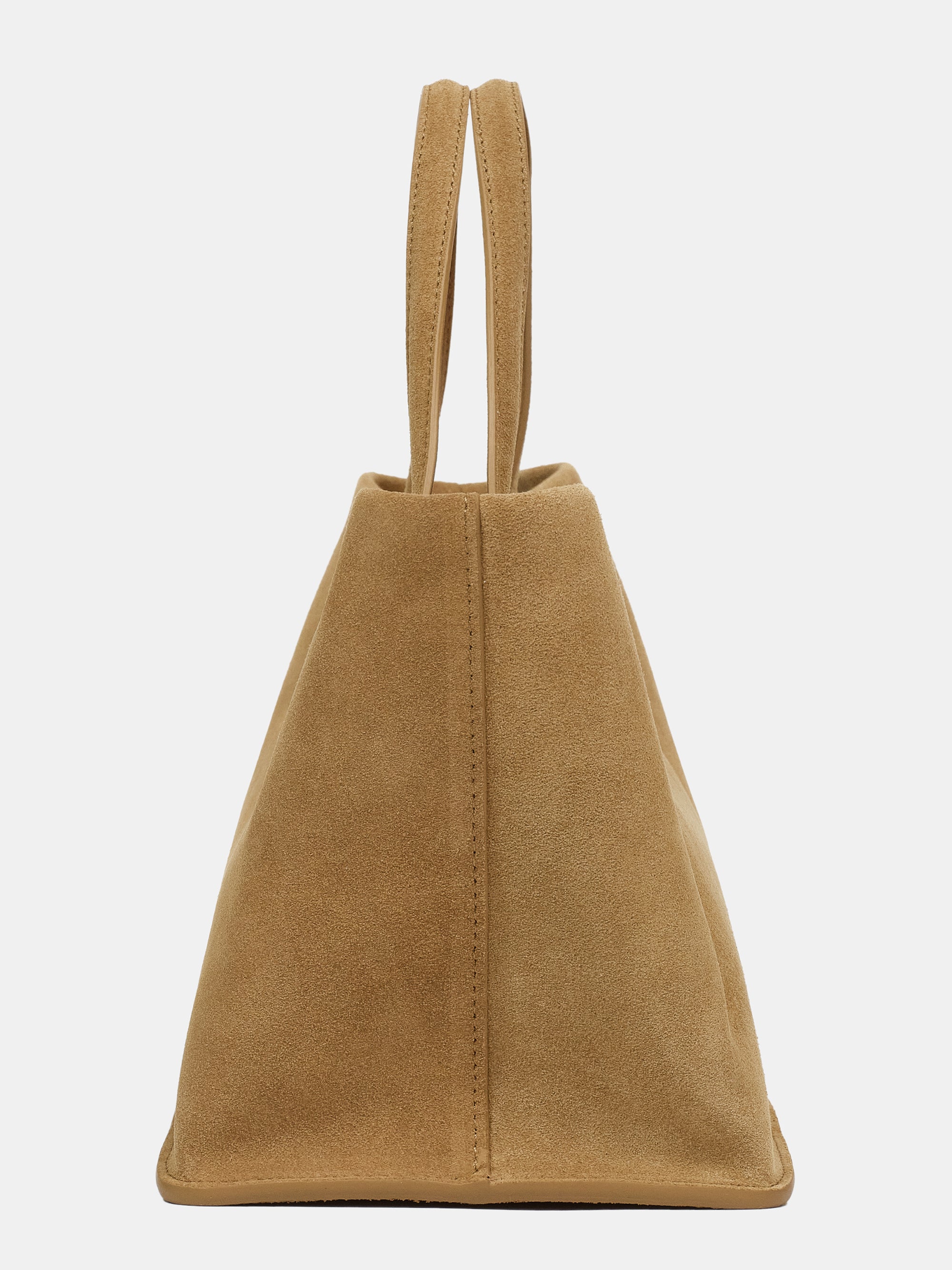Trapeze Suede Tote, Tan