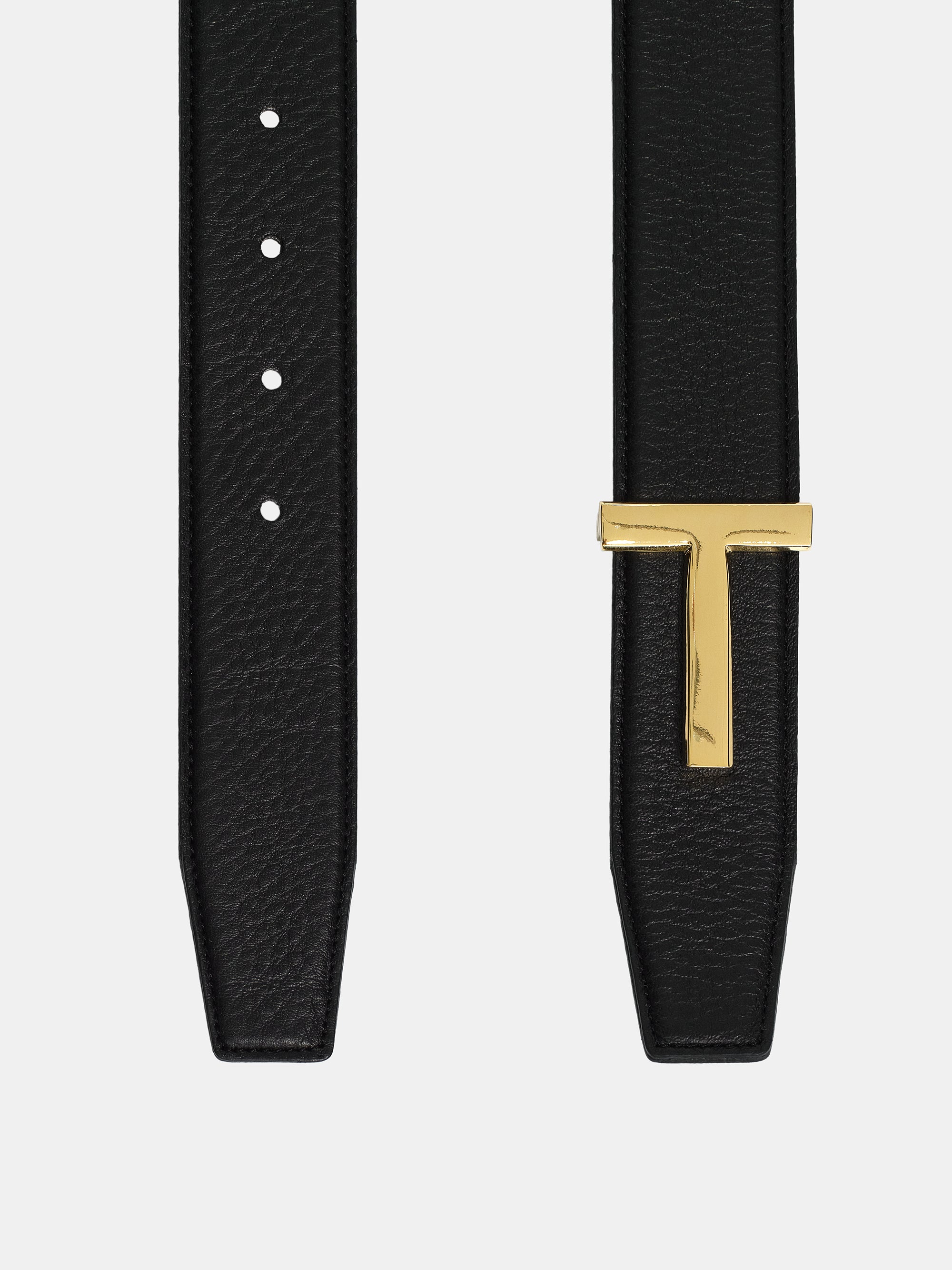 T-Buckle Leather Belt, Gold – SourceUnknown