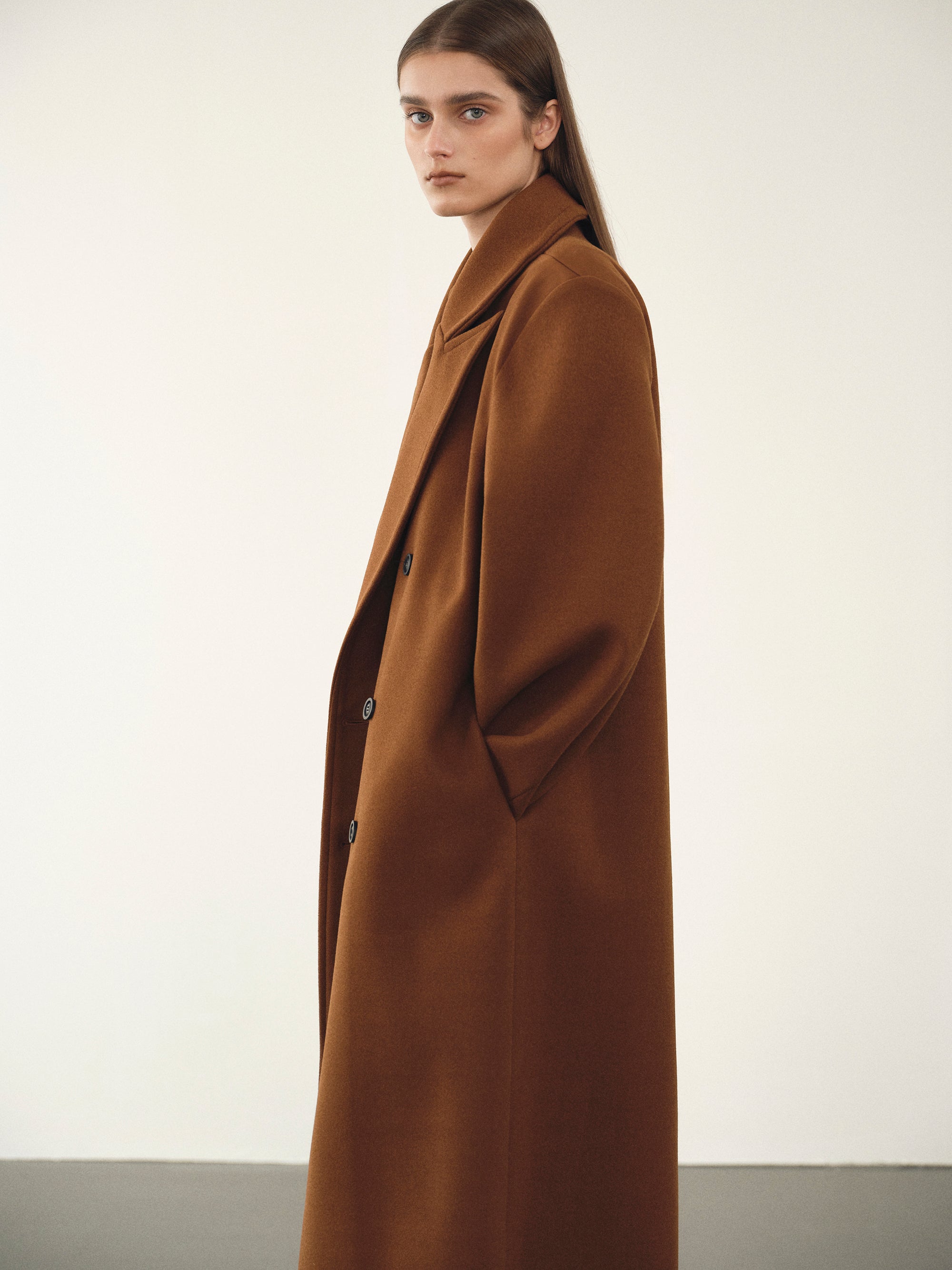 Wallis Oversized Grandpa Coat, Pecan – SourceUnknown