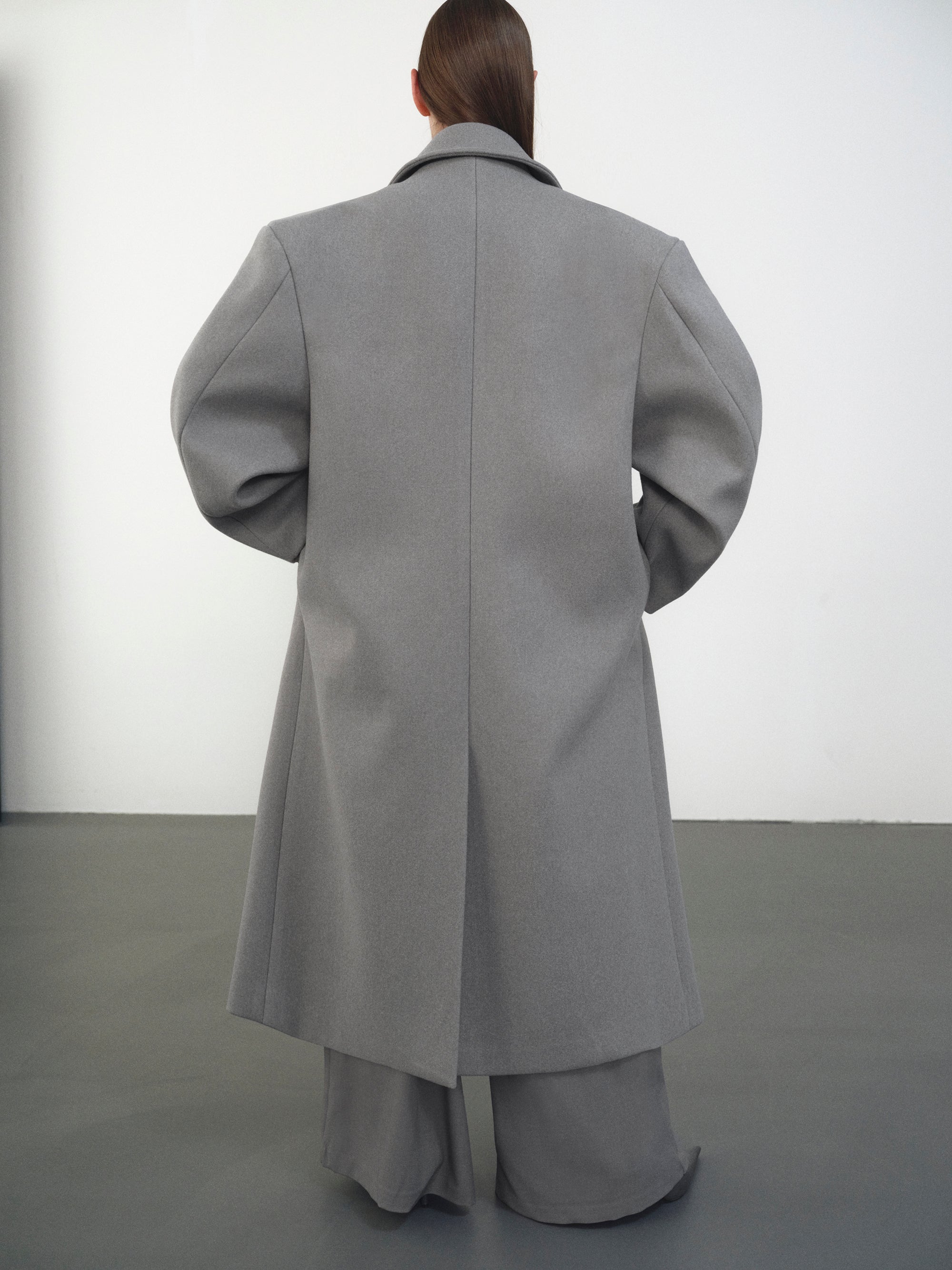 Wallis Oversized Grandpa Coat, Warm Grey – SourceUnknown