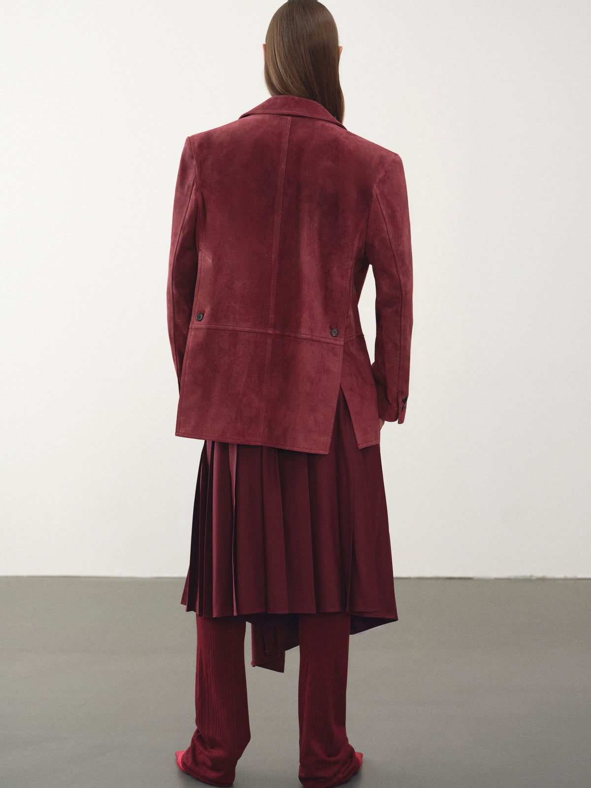 Kant Suede Blazer, Burgundy