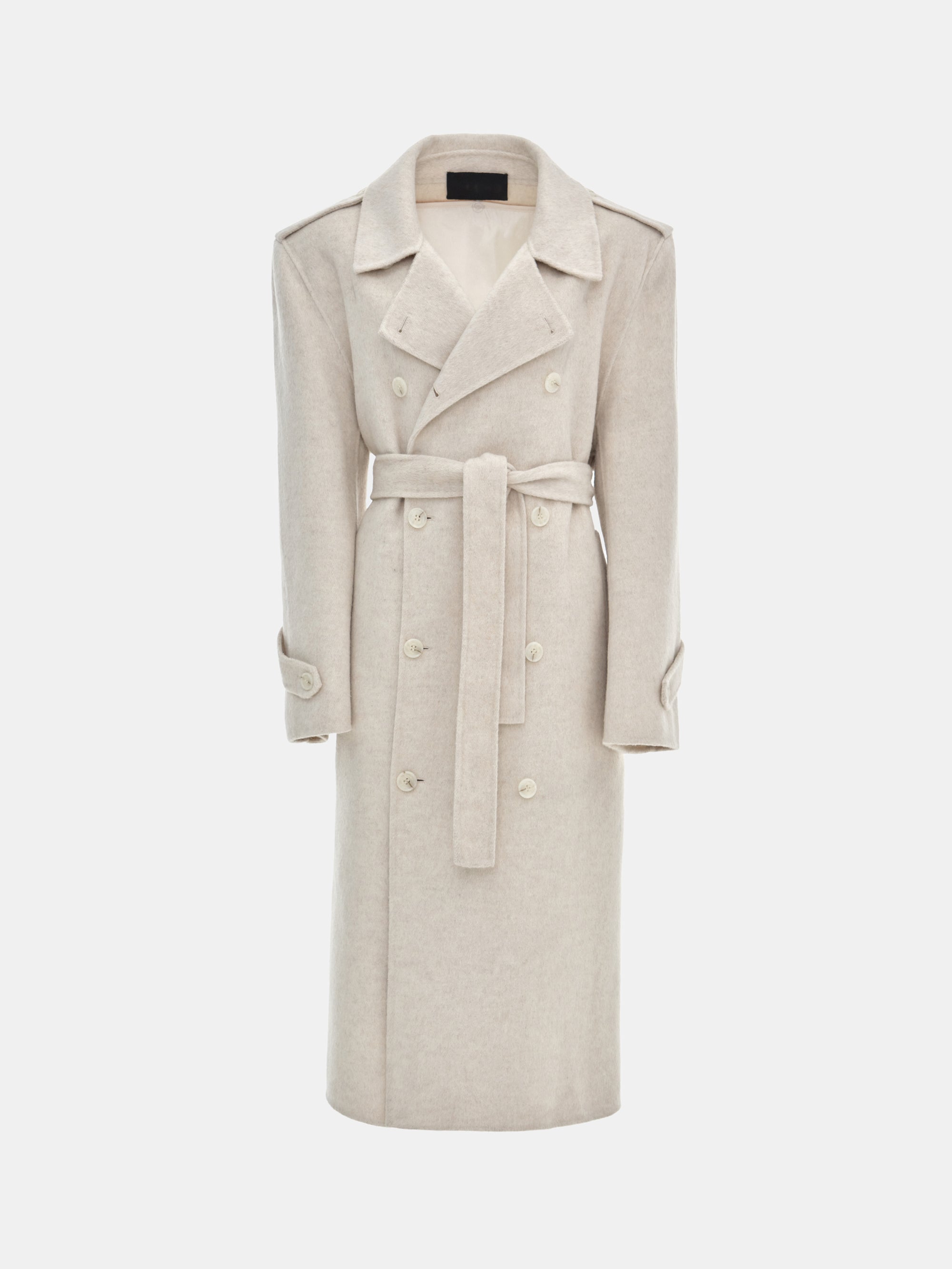 Oversized Wool Trench Coat, Birch