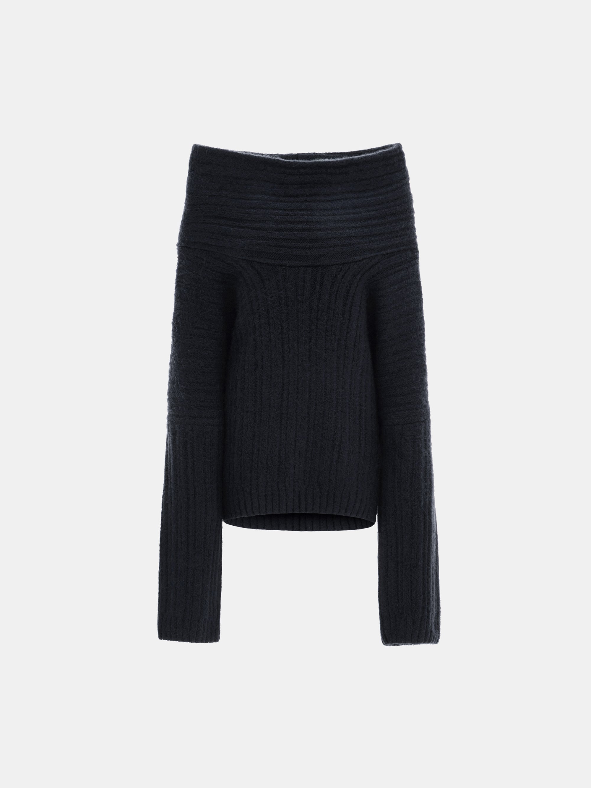 Becca Oversized High Roll Knit Pullover, Midnight