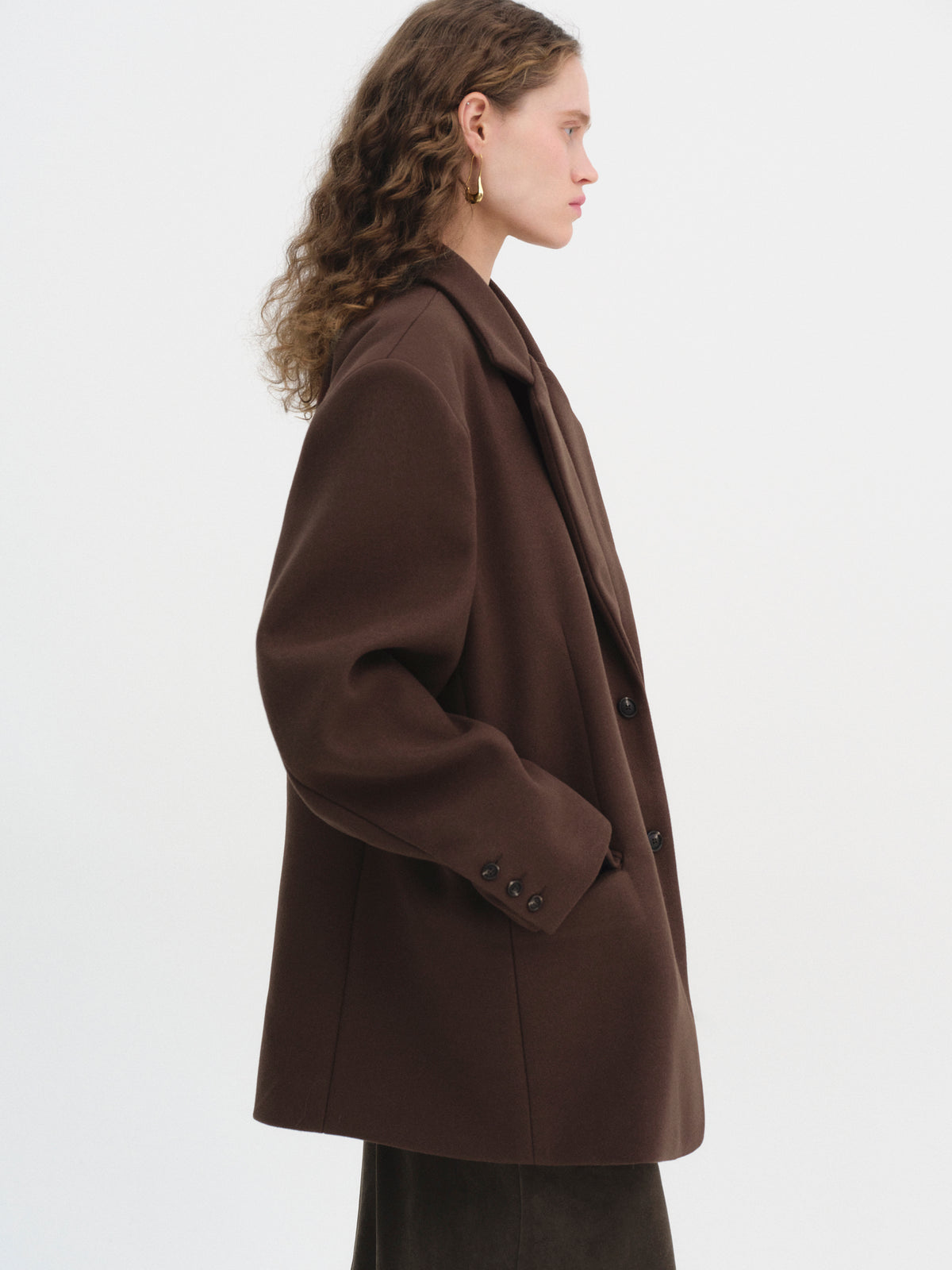 Hayk Oversized Boyfriend Blazer, Chocolate