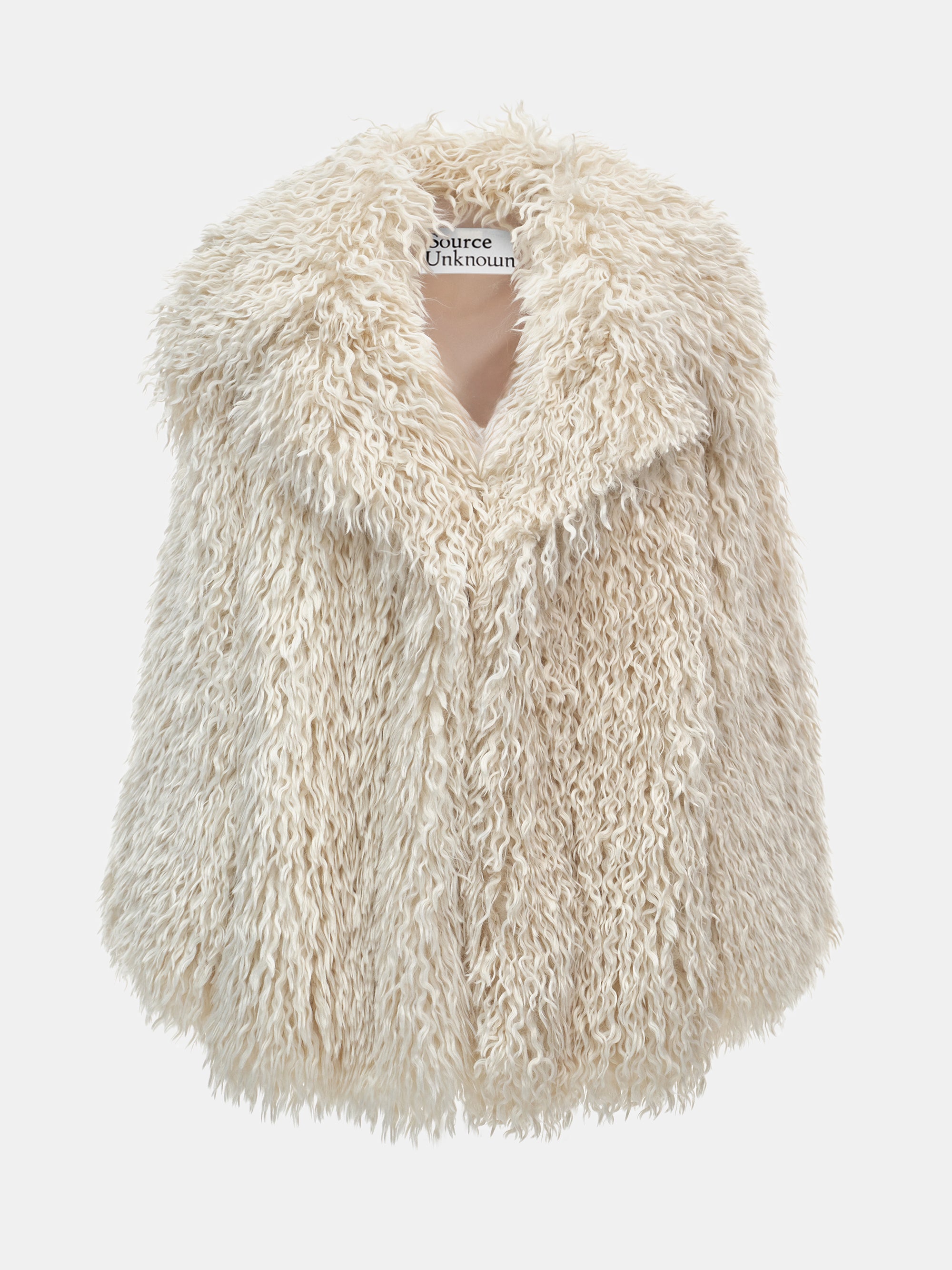 Cassia Shag Fur Coat, Ivory