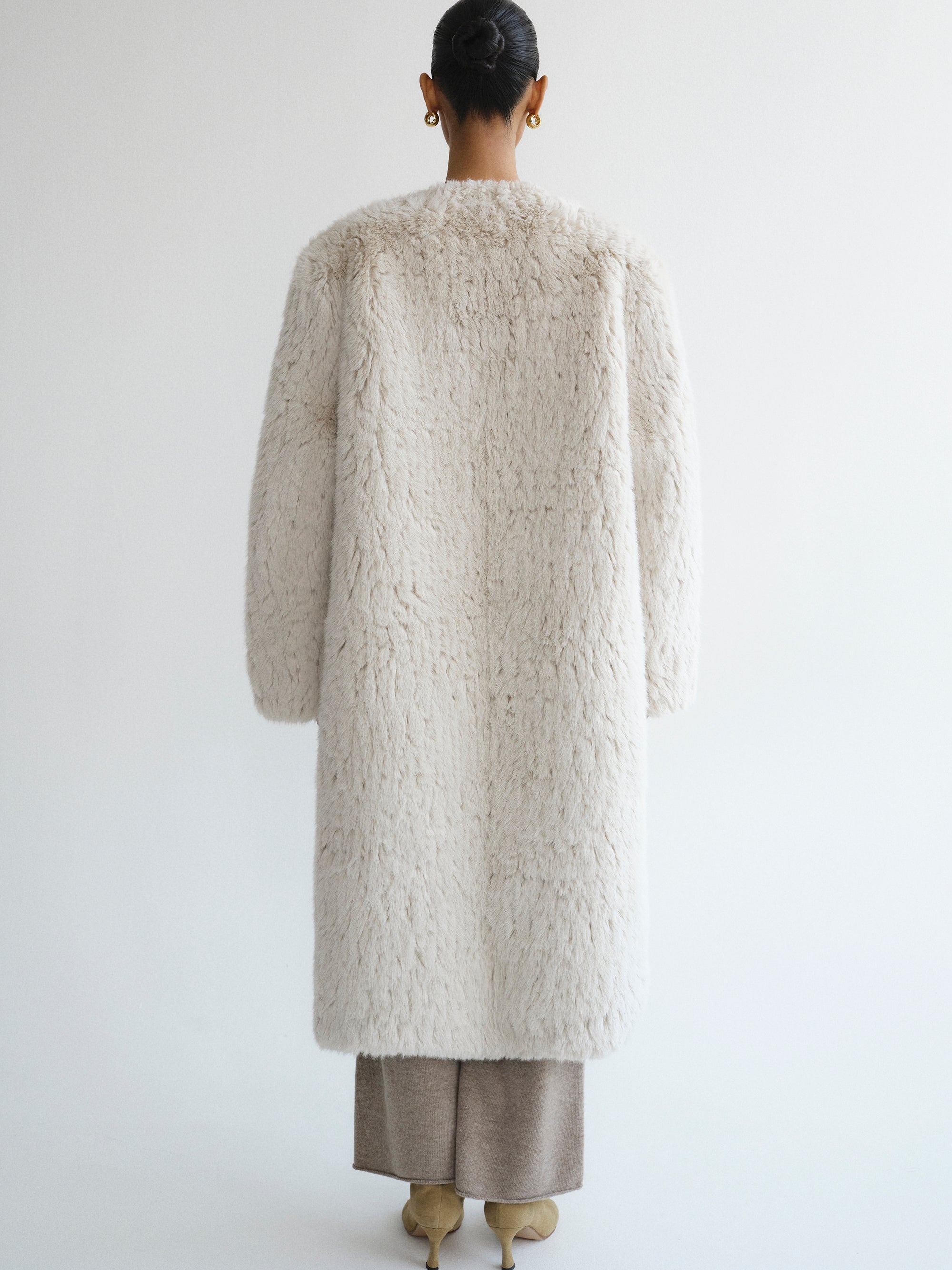 Faux Shearling Coat, Ivory