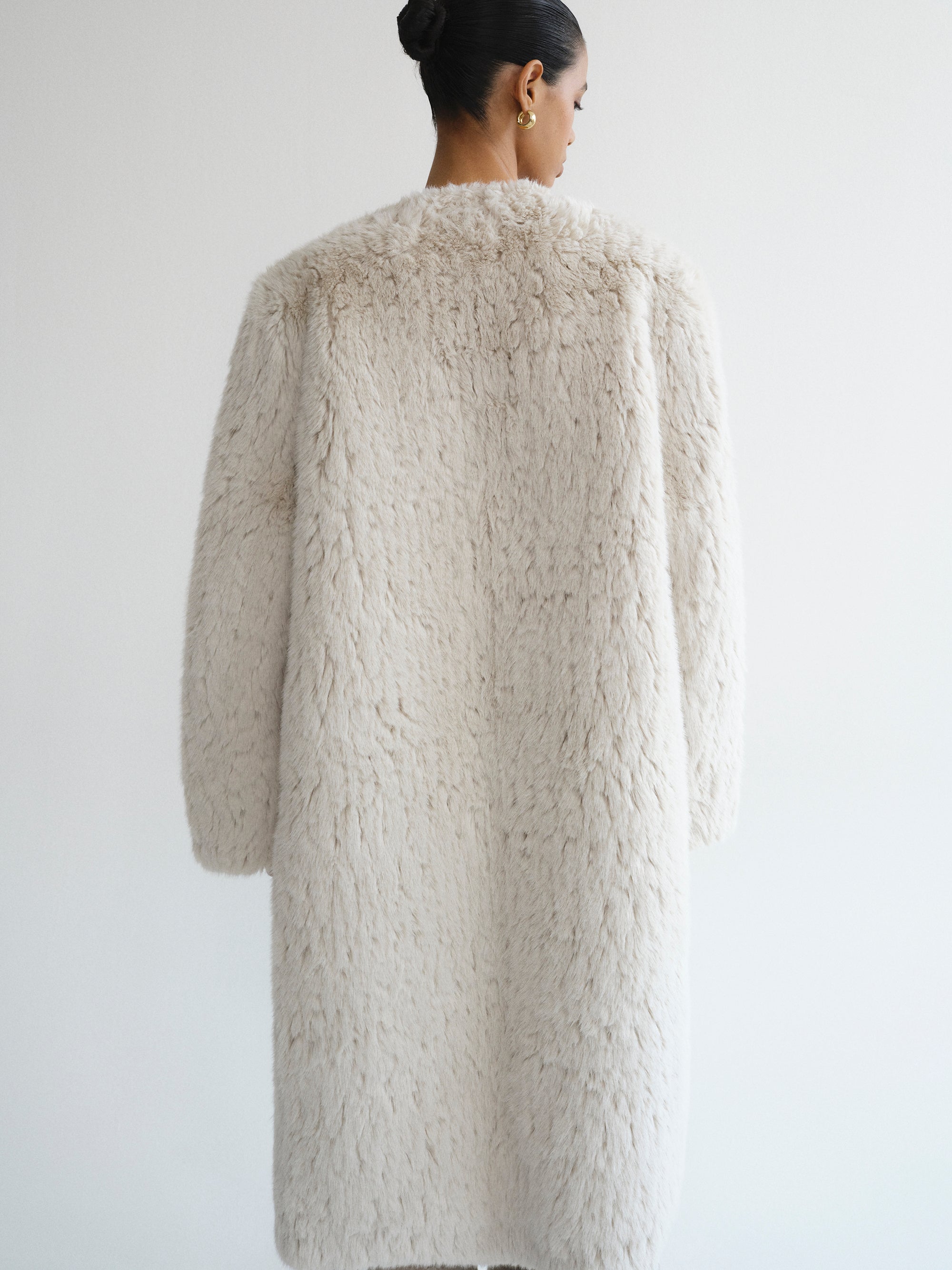 Faux Shearling Coat, Ivory
