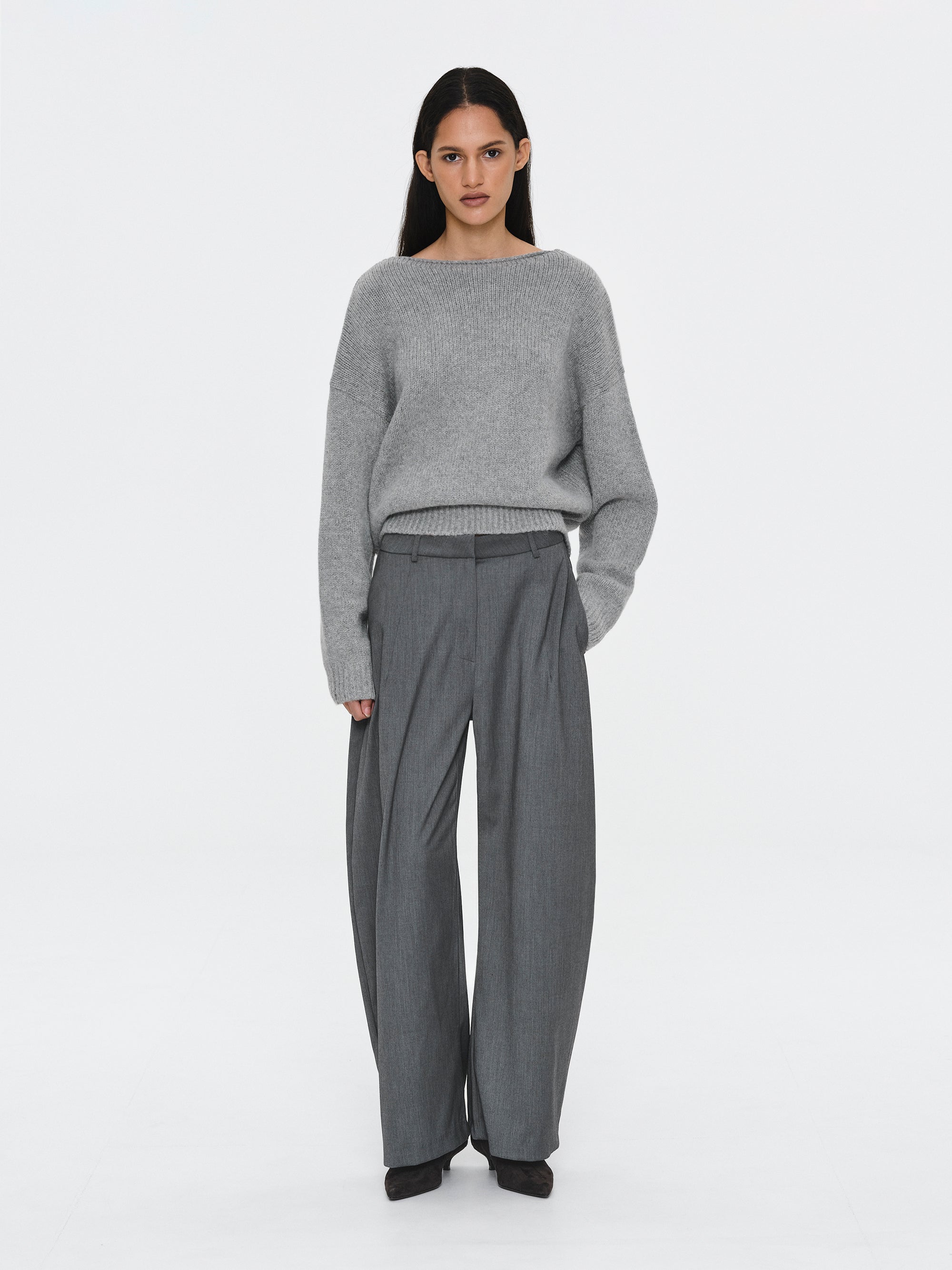 Relaxed Tailored Trousers, Charcoal