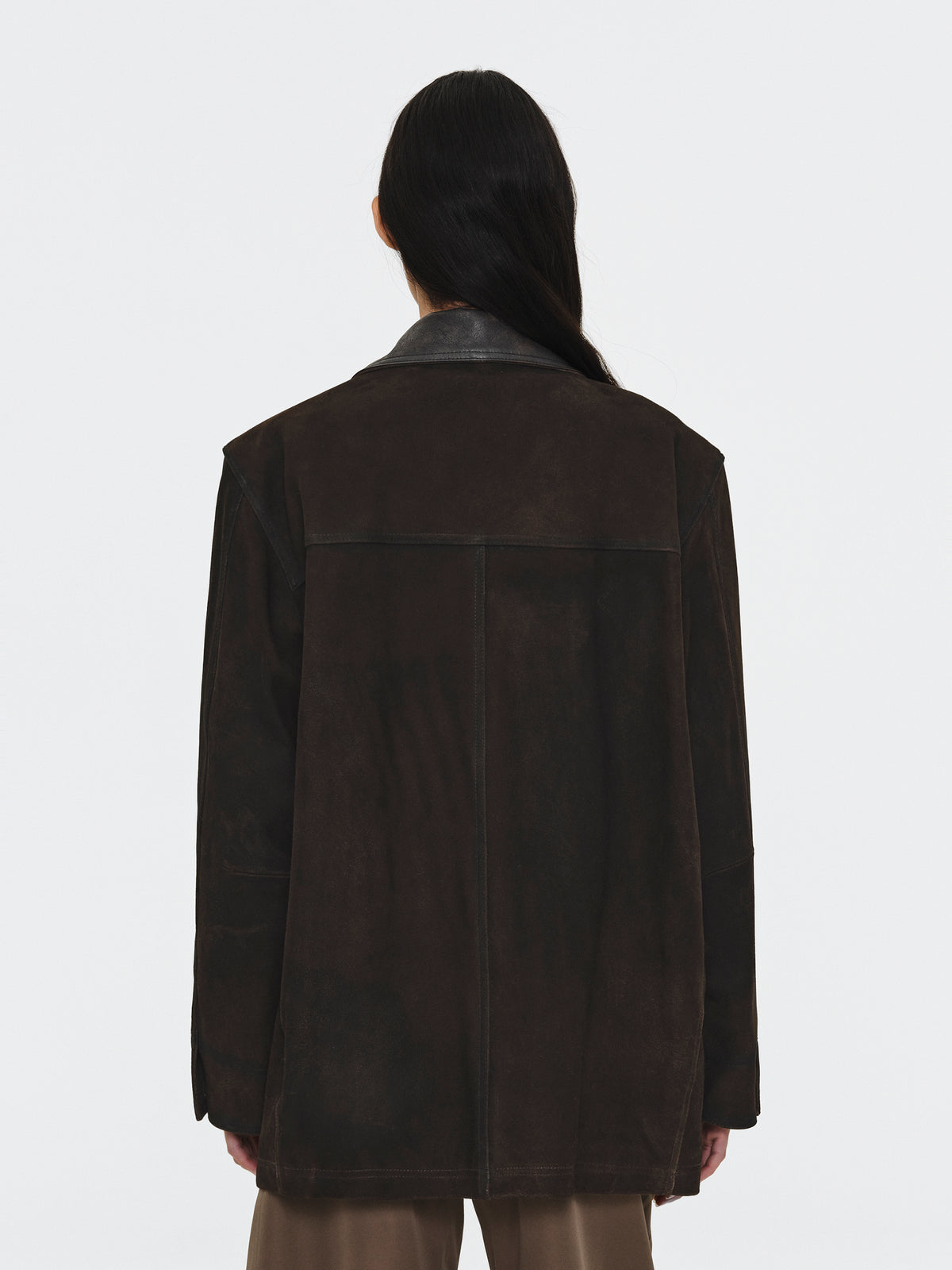 Bou Paneled Barn Suede Jacket, Brown
