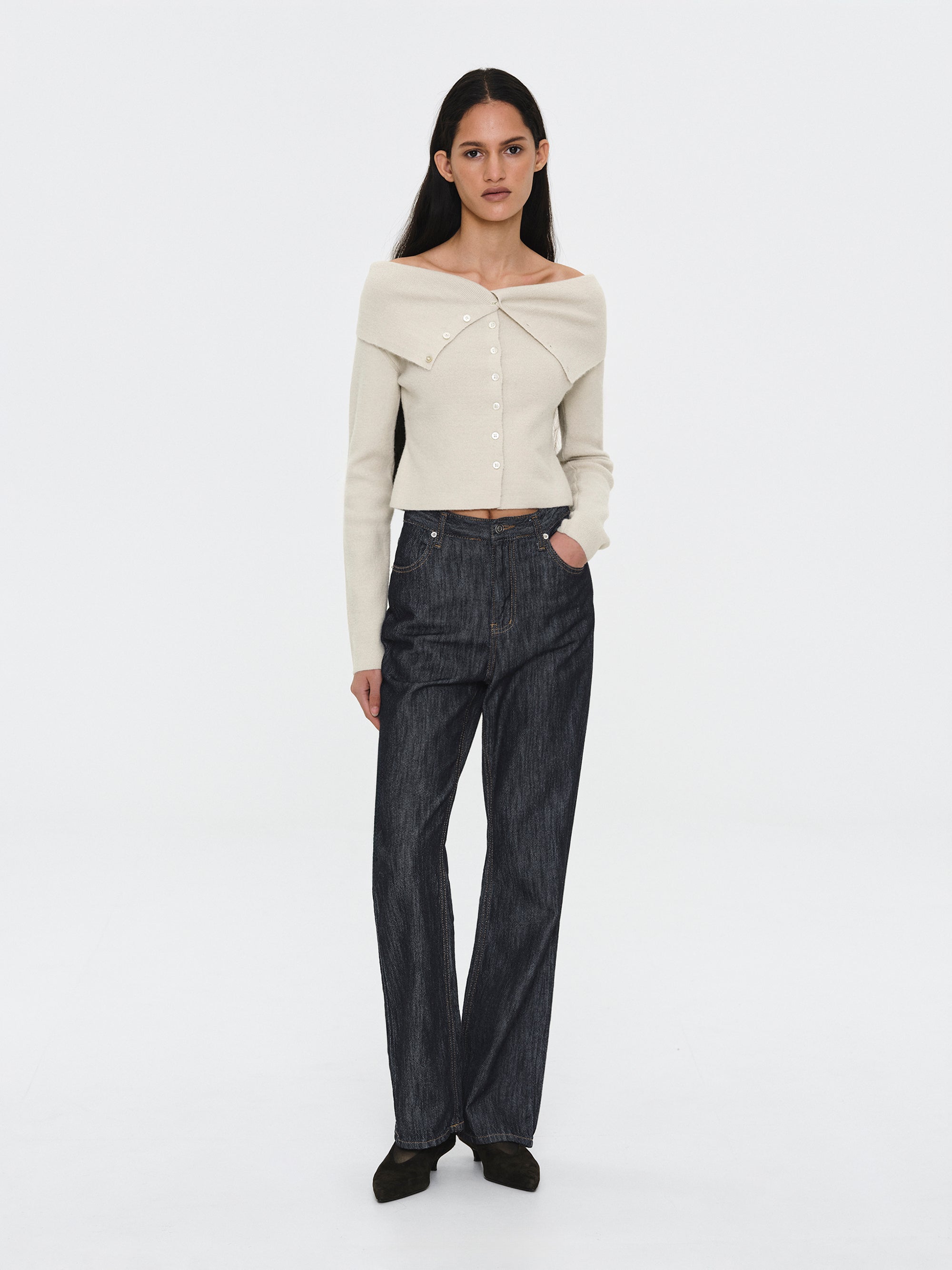 Raw Denim Slim Jeans, Indigo