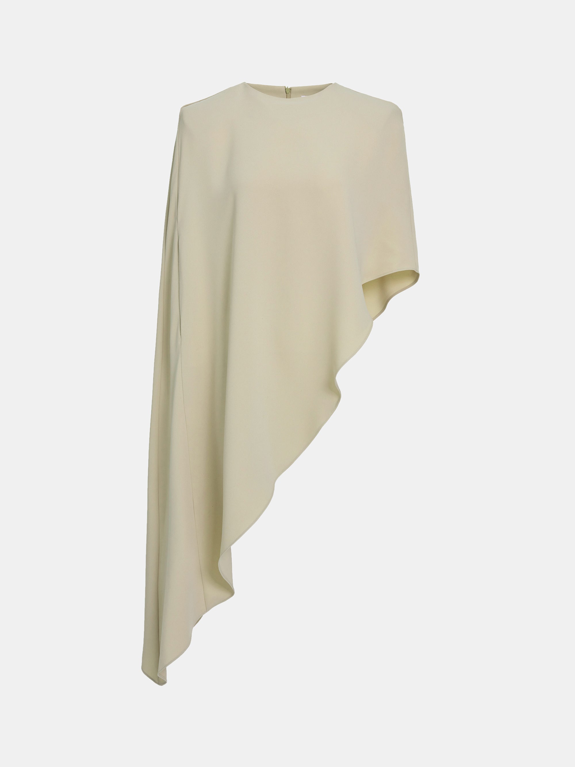 Amia Asymmetric Satin Blouse, Pearl
