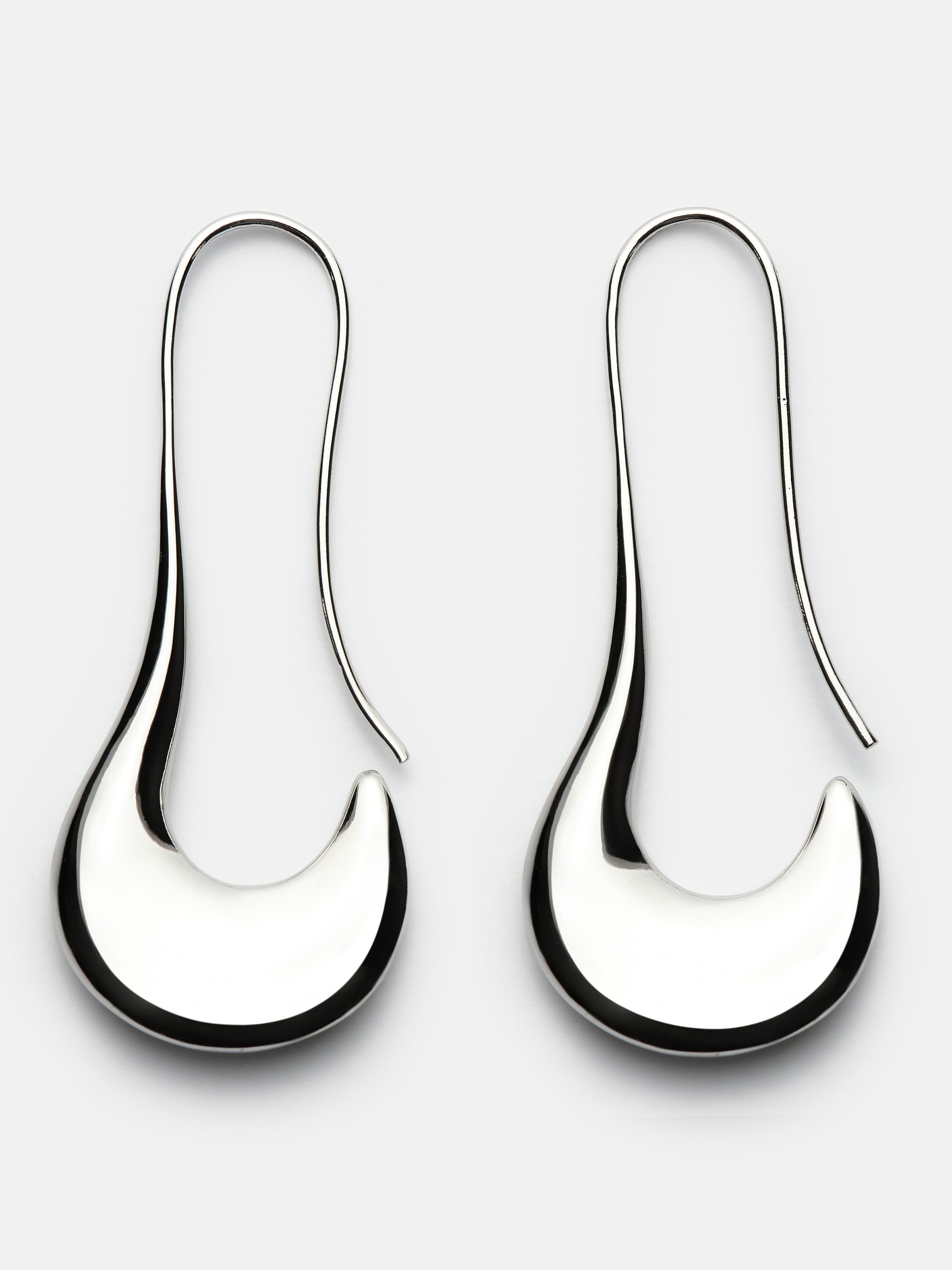 Short Drop Earrings, Silver
