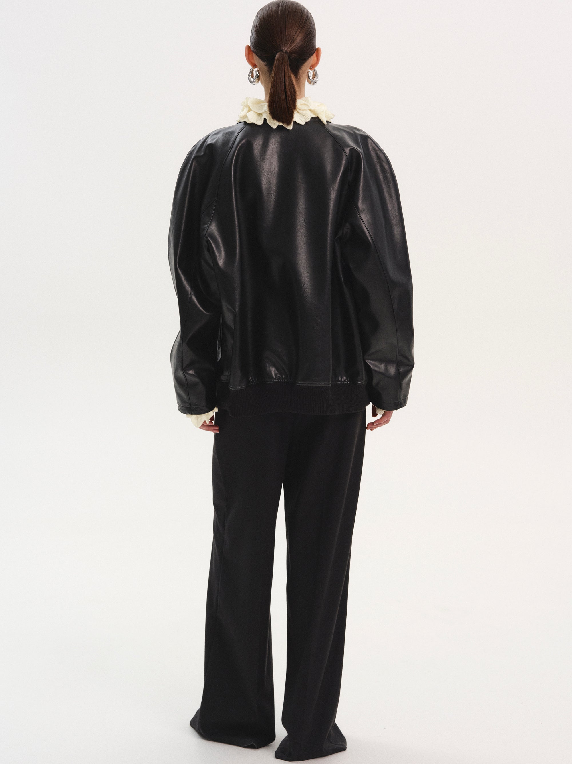Faux-Leather Zip Jacket, Black – SourceUnknown