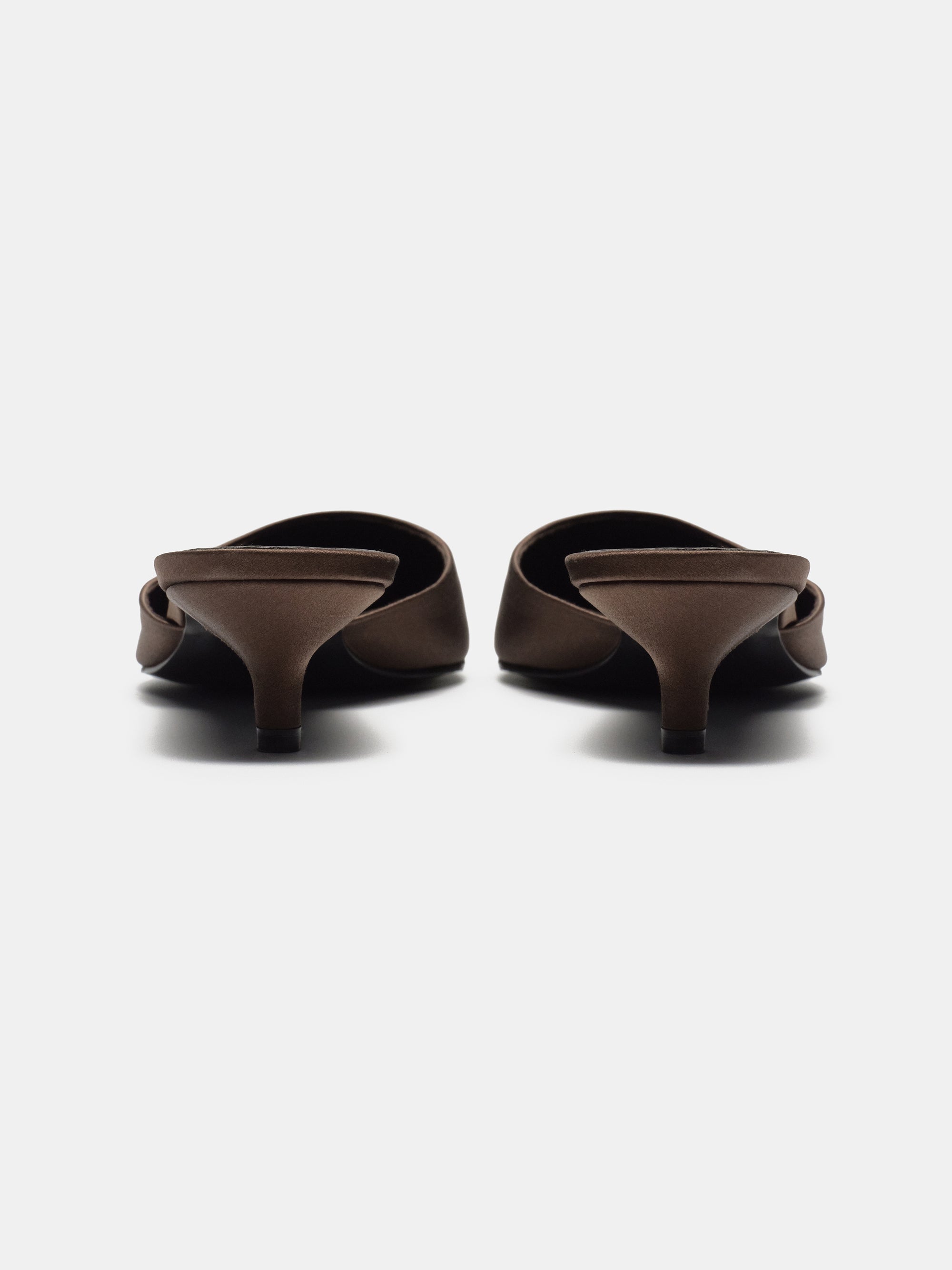 Reva Satin Mule Heels, Artichoke