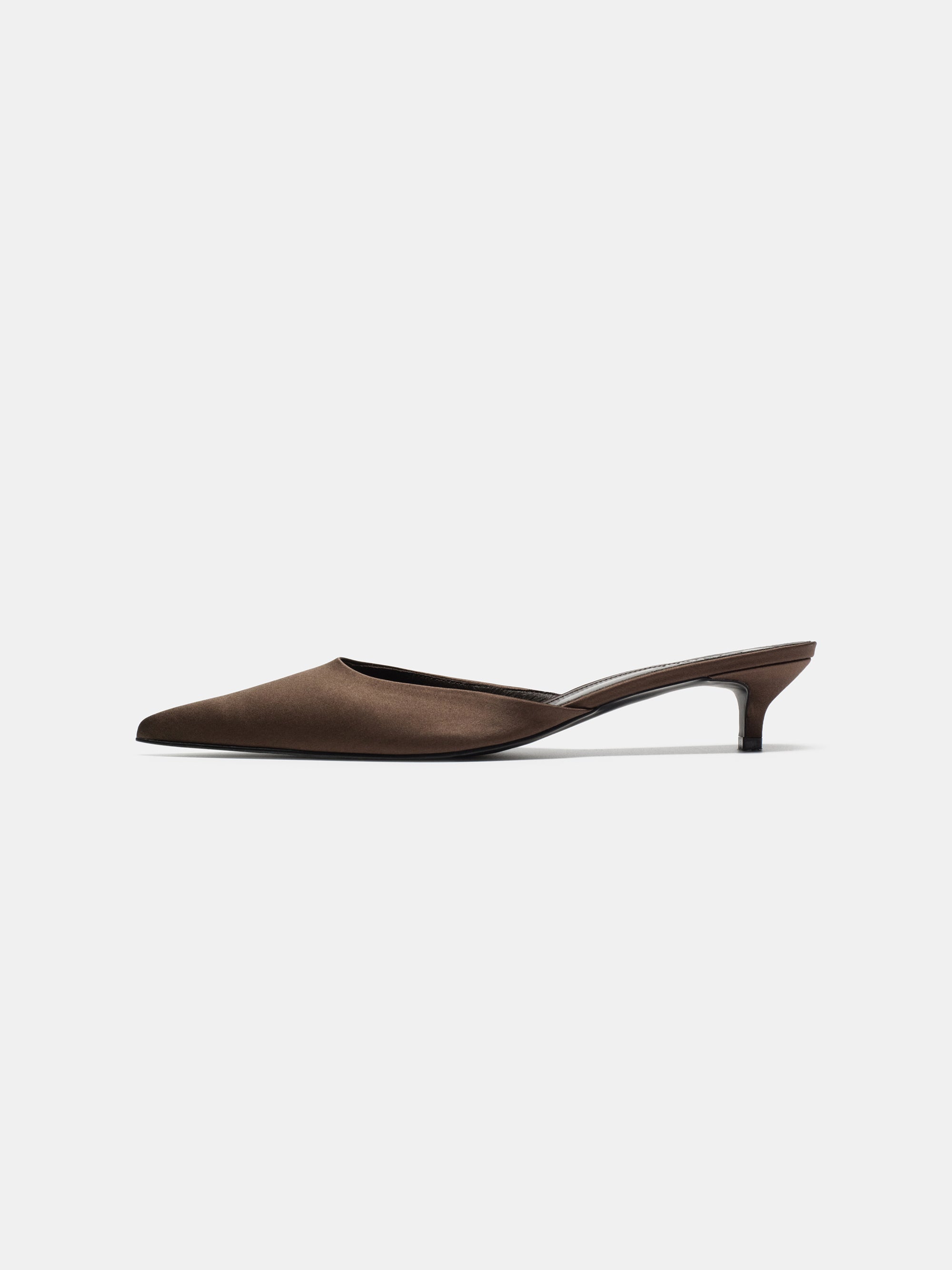 Reva Satin Mule Heels, Artichoke