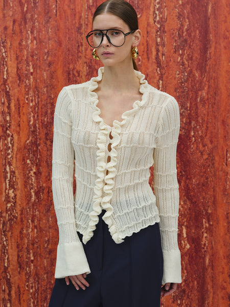 ★3日間限定値下★ frill 3963_fb89c8d128-2580000323- cardigan knit hand トップス