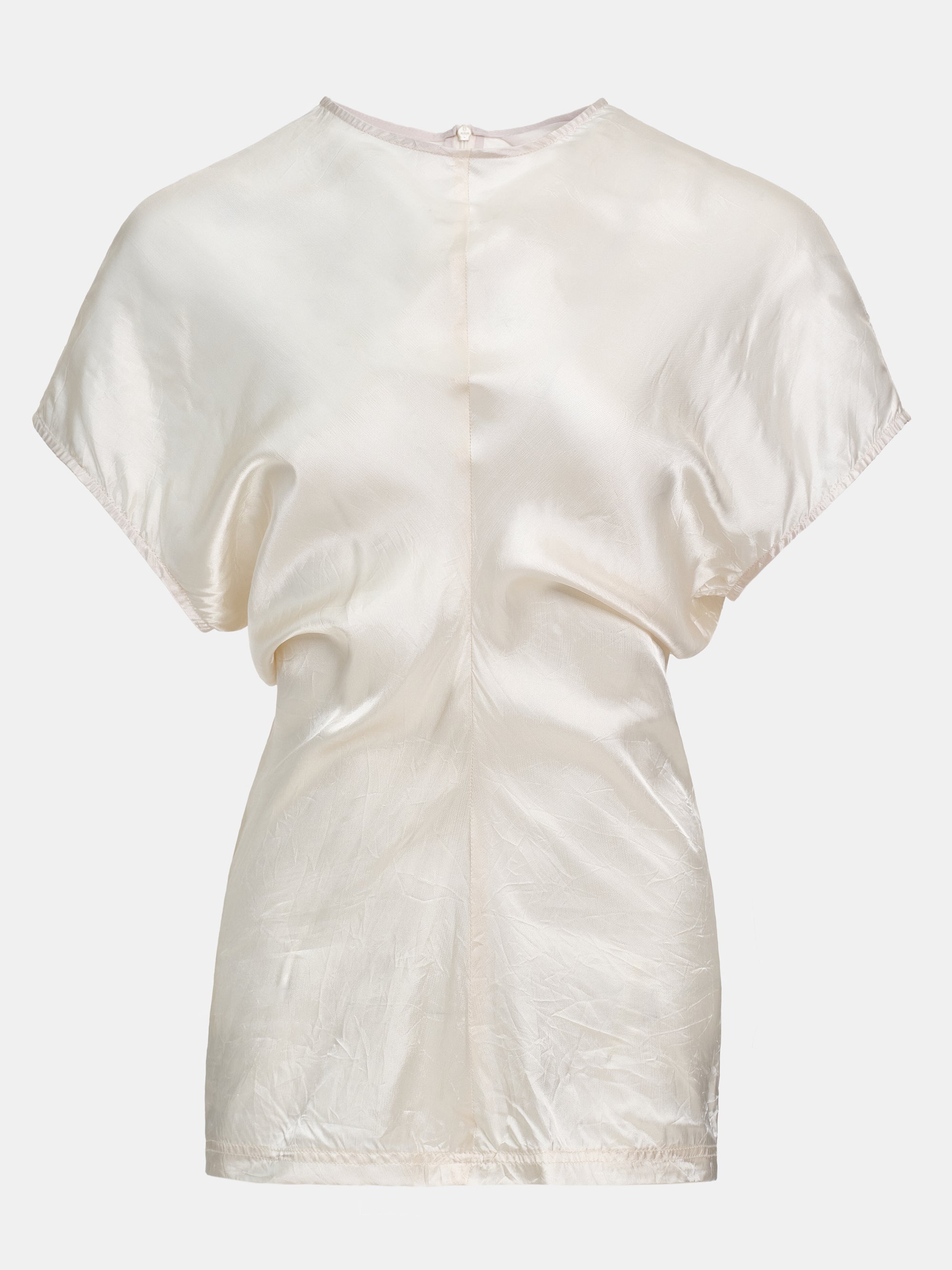 Caliga Slouch Waist Satin Top, Ivory