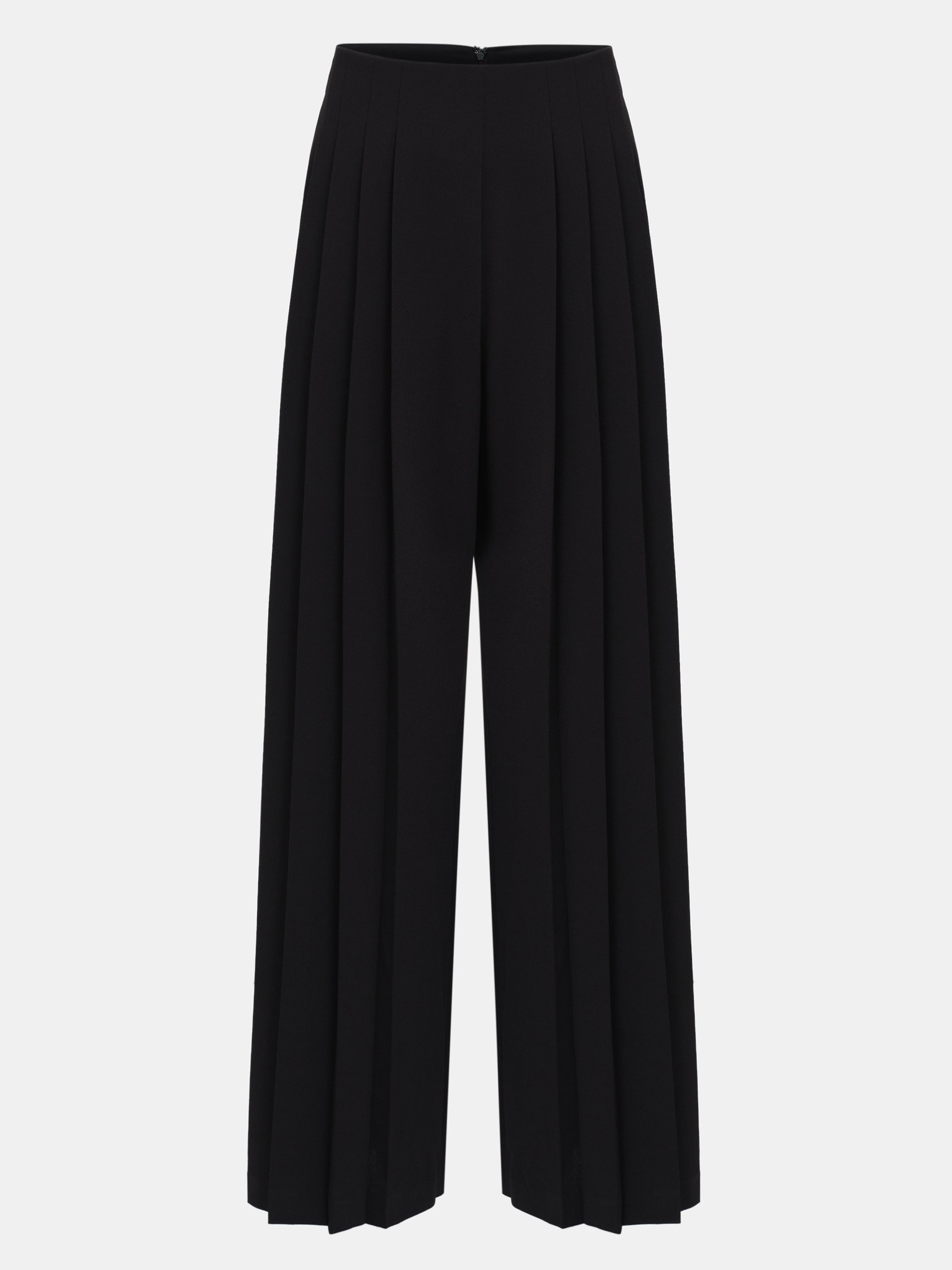 Cassini Pleated Long Trousers, Black