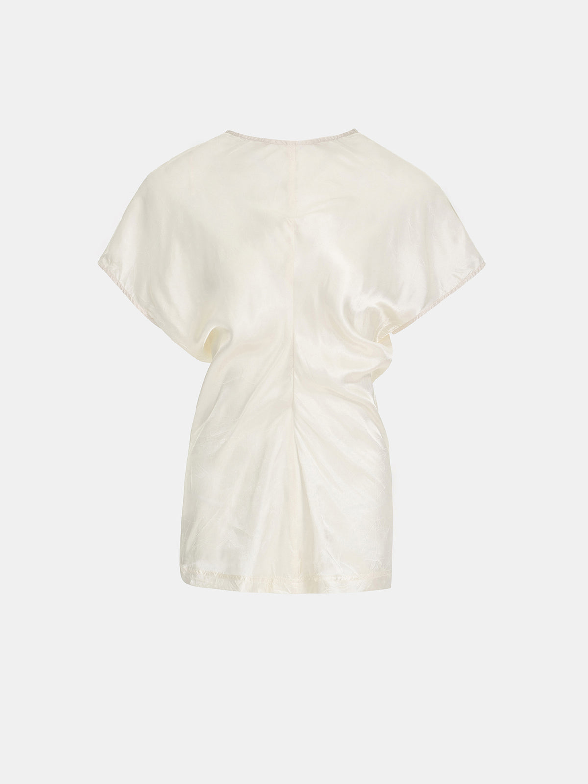Caliga Slouch Waist Satin Top, Ivory
