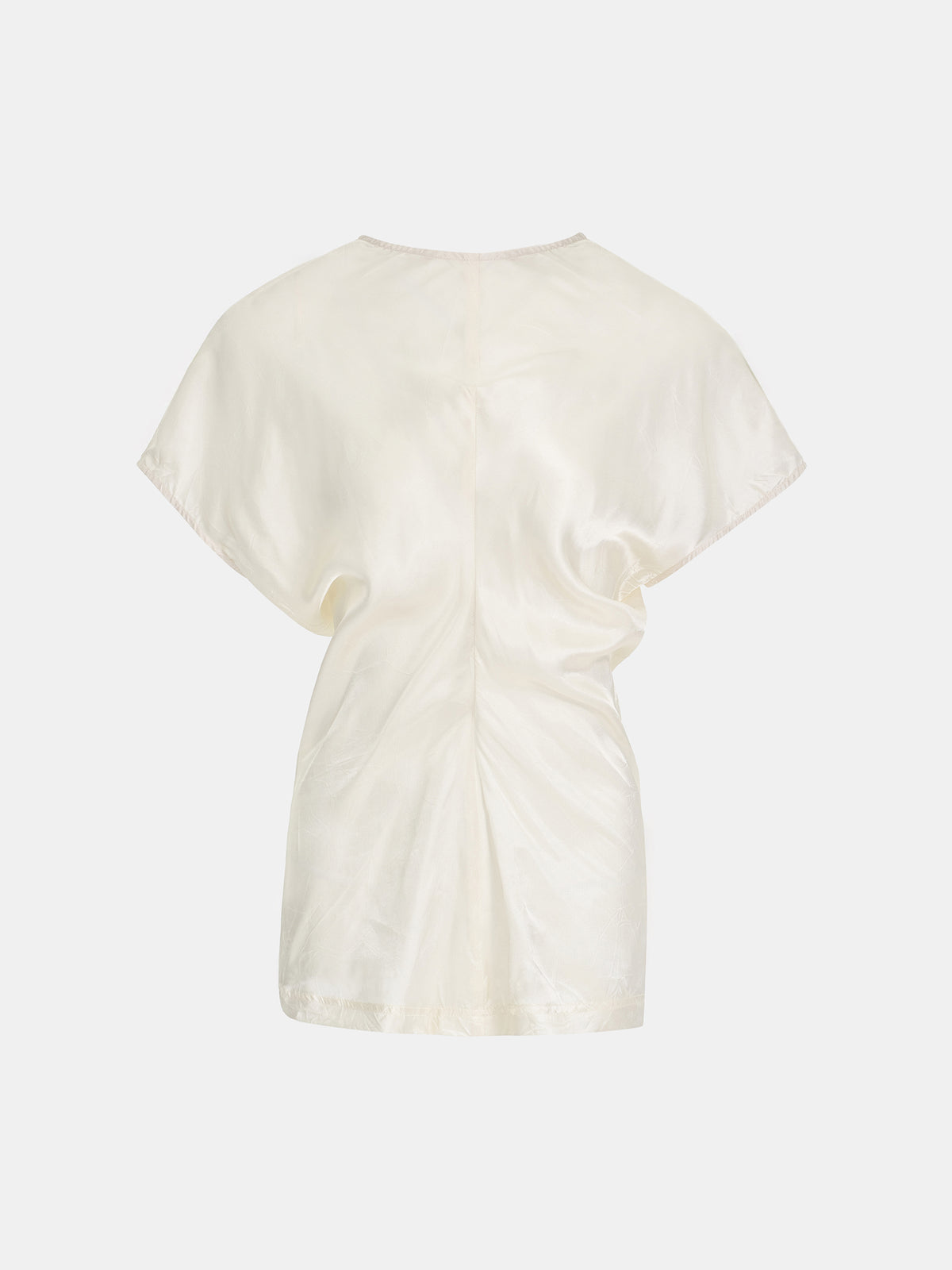 Caliga Slouch Waist Satin Top, Ivory