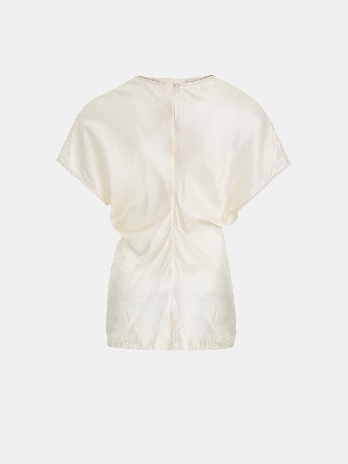 Caliga Slouch Waist Satin Top, Ivory