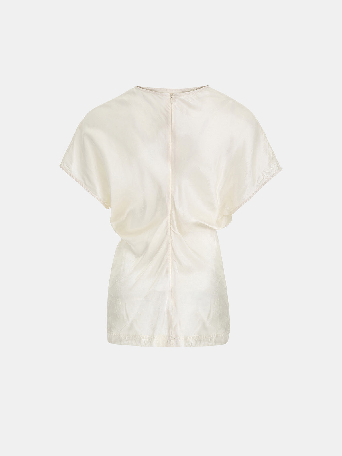 Caliga Slouch Waist Satin Top, Ivory