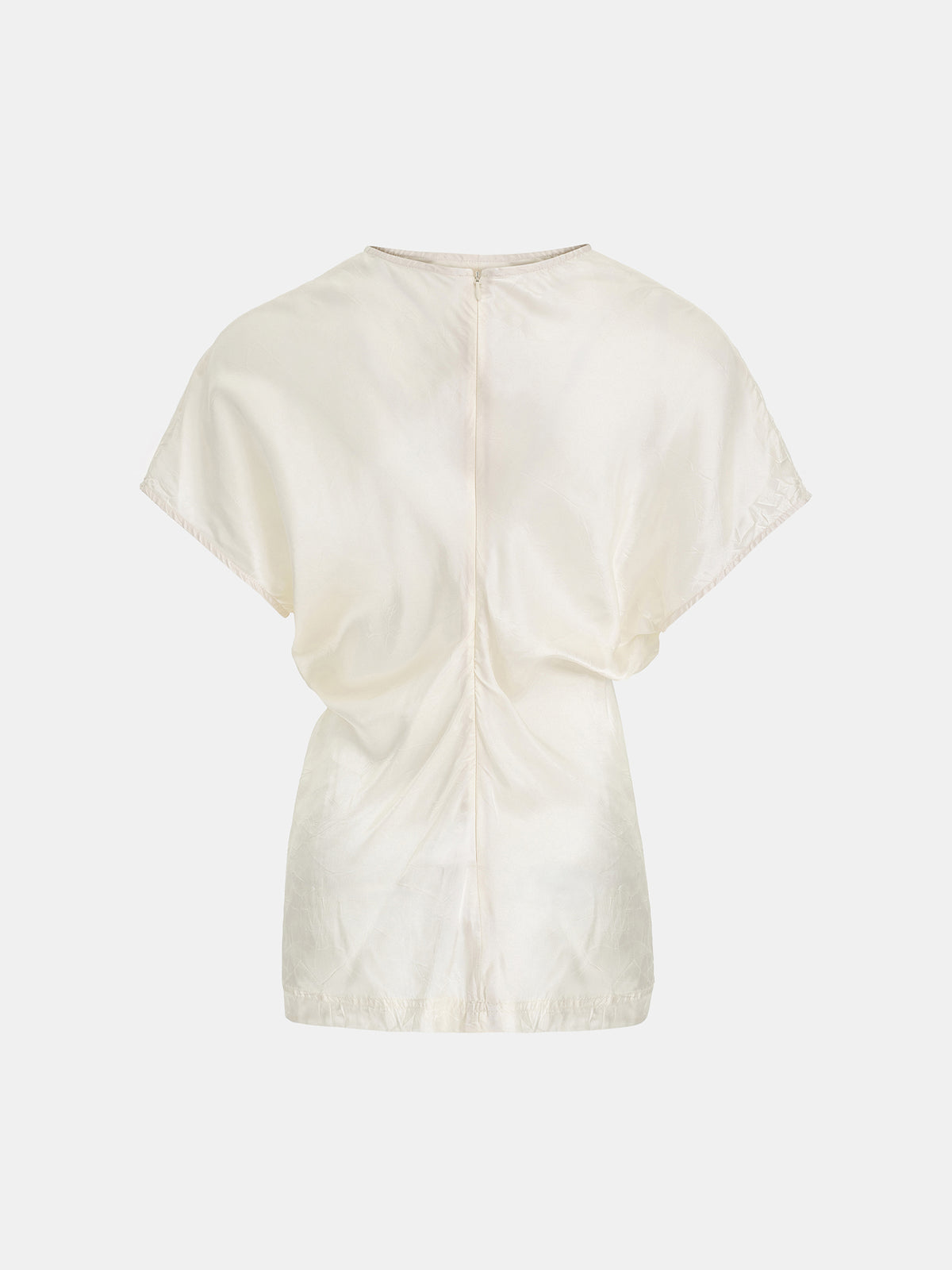 Caliga Slouch Waist Satin Top, Ivory