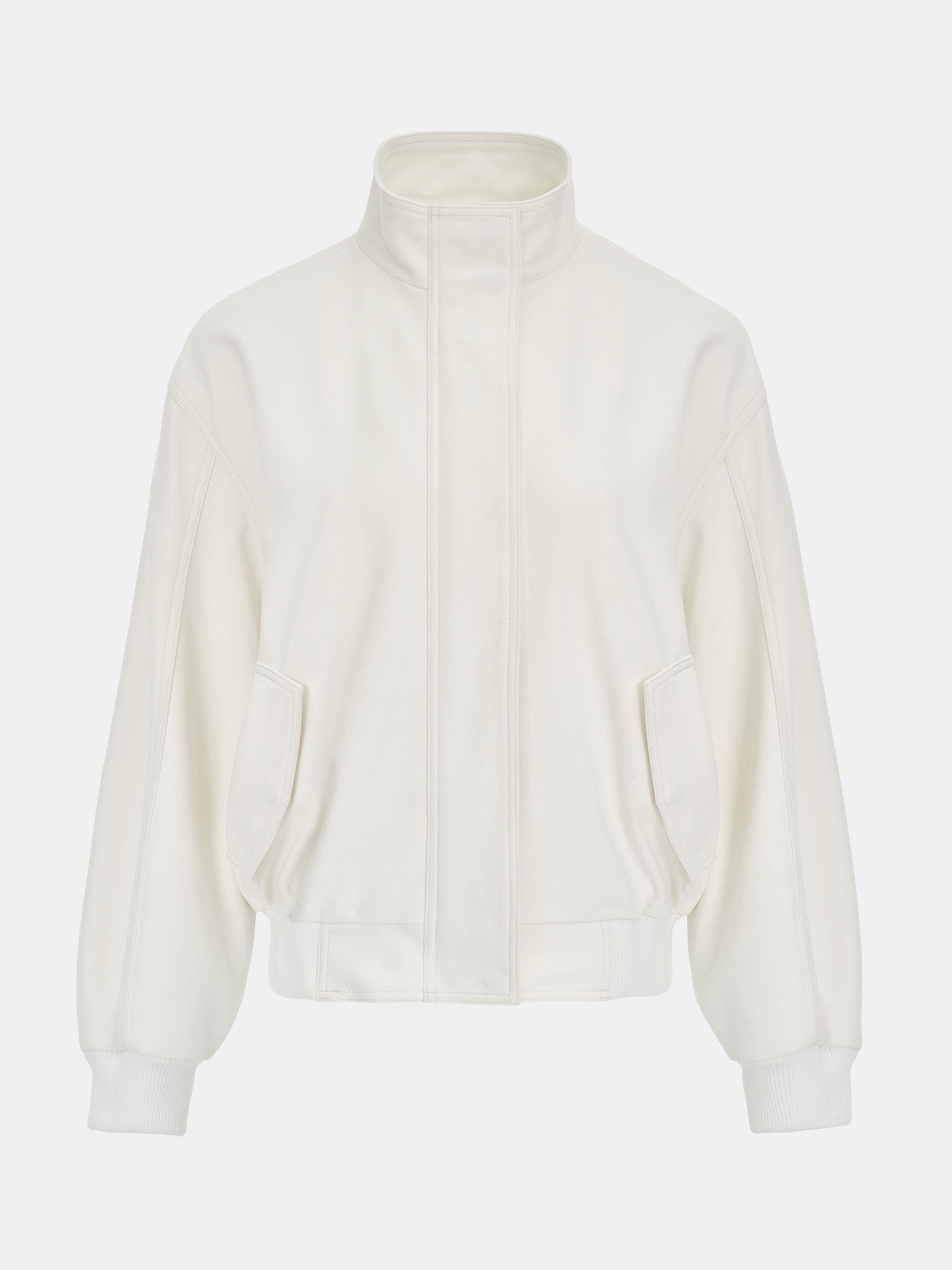 Suede-Effect Track Jacket, White