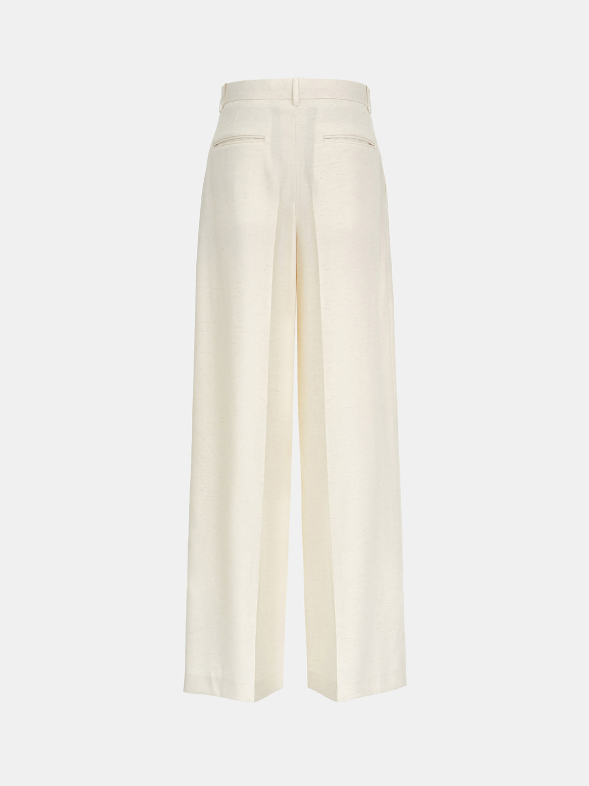 Adelia Press-Crease Tailored Trousers, Cream