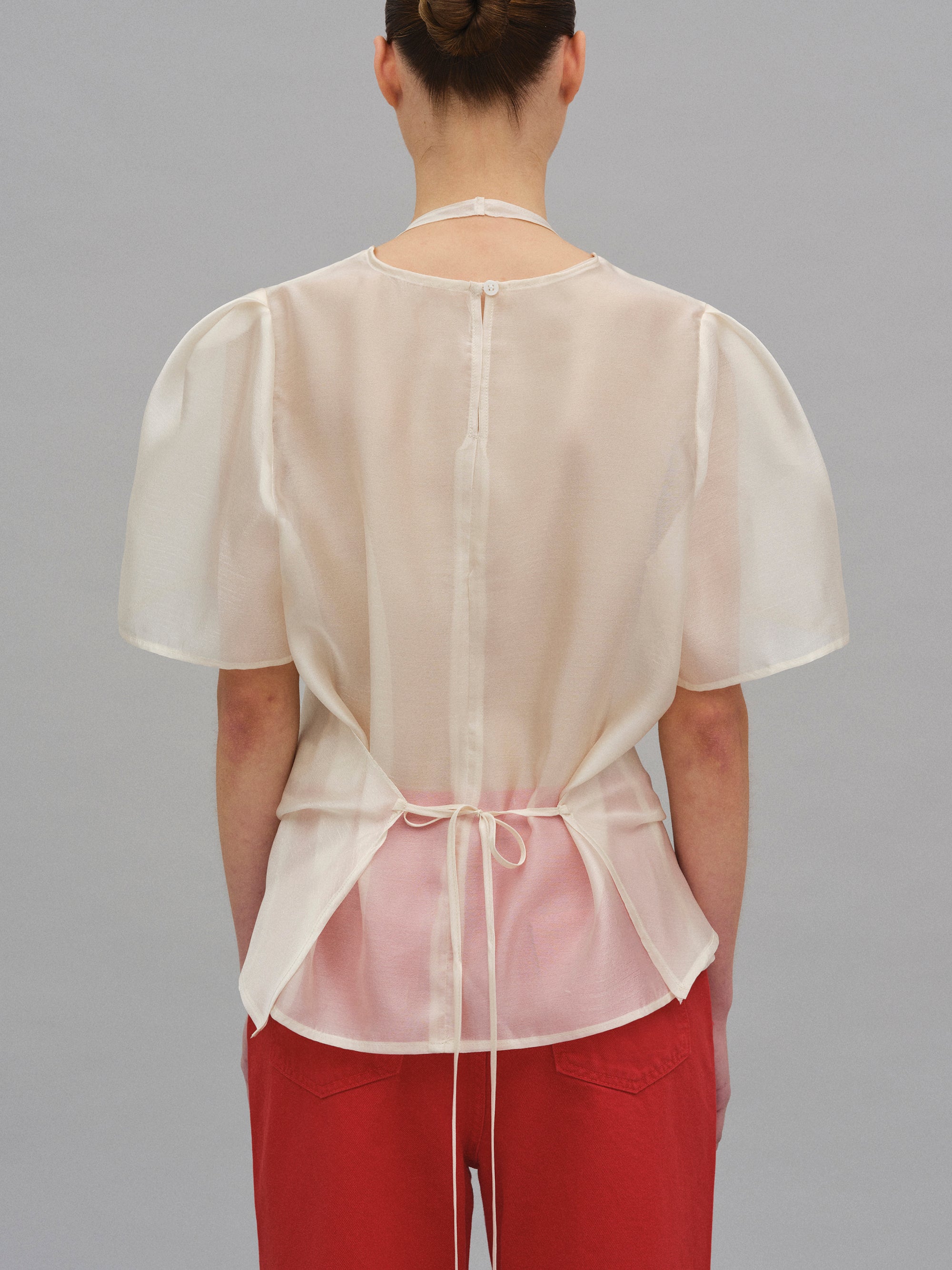 Sevi Veiled Blouse, Ivory